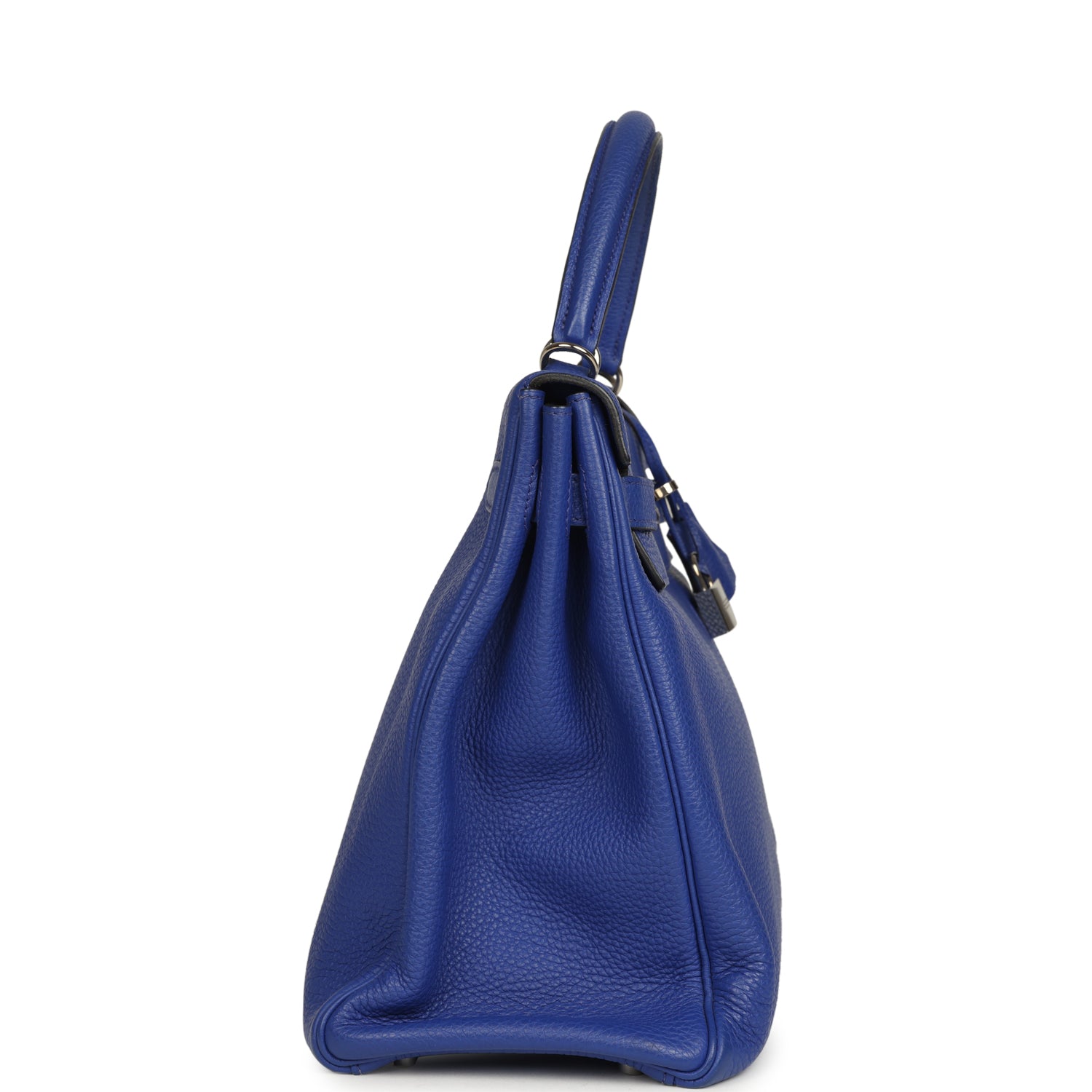 Pre-owned Hermes Kelly Retourne 35 Bleu Electric Togo Palladium Hardware