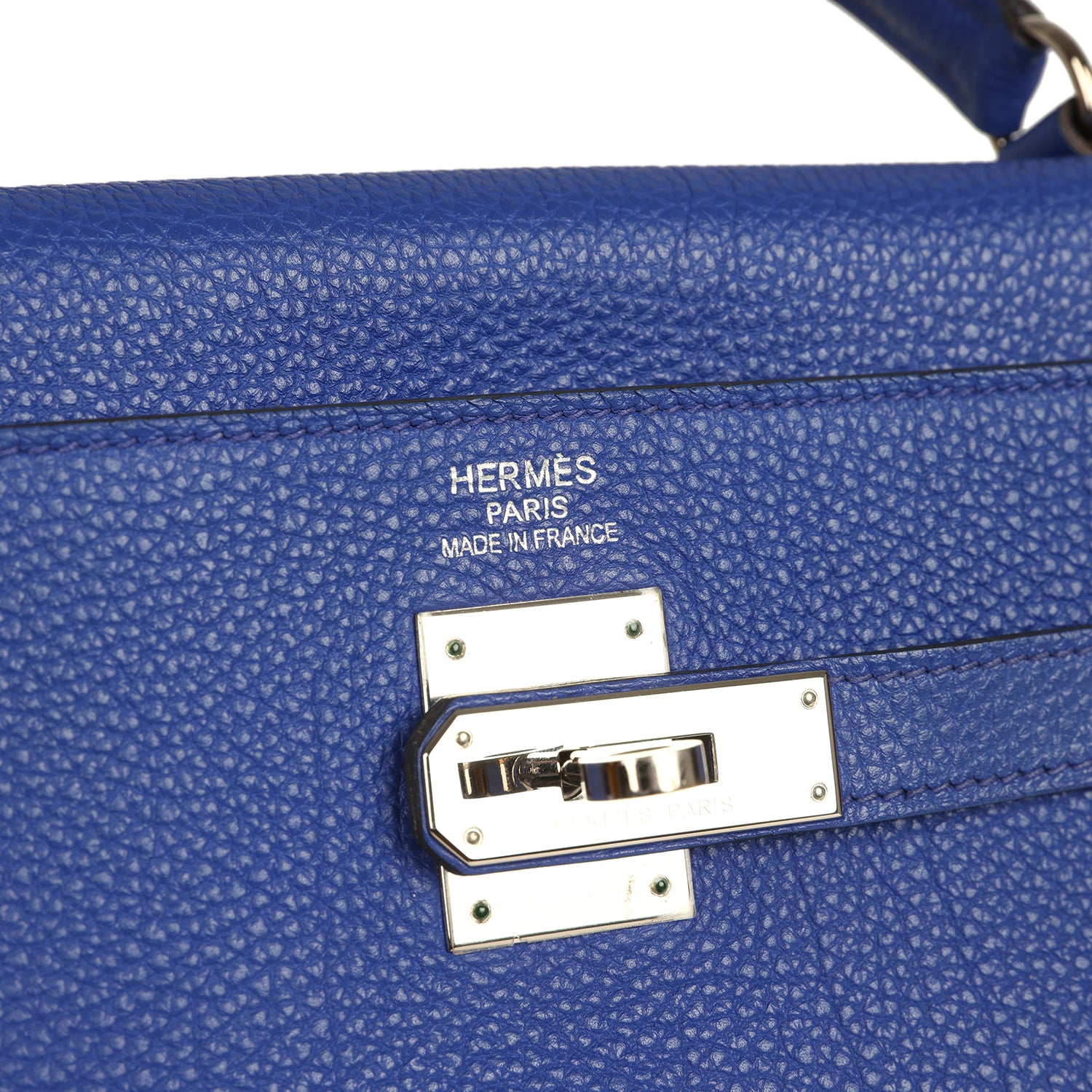 Pre-owned Hermes Kelly Retourne 35 Bleu Electric Togo Palladium Hardware