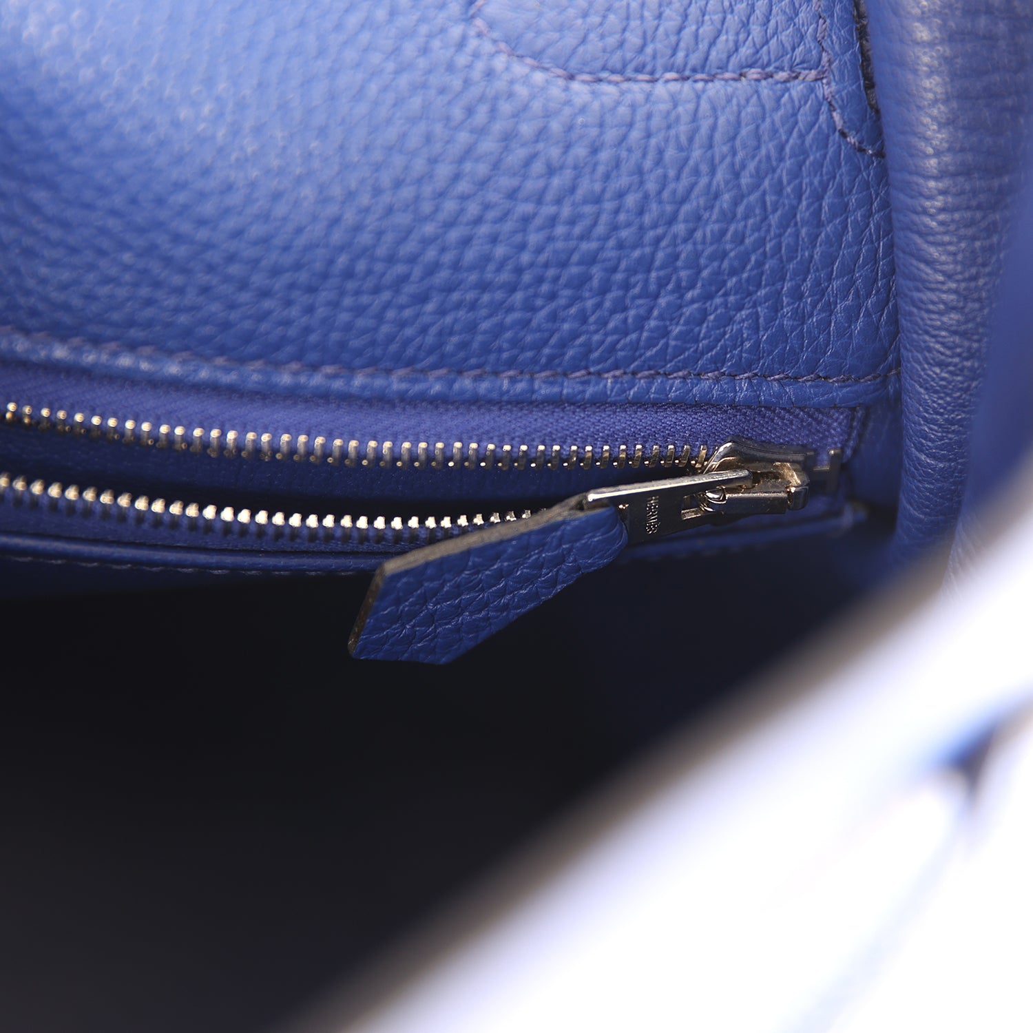 Pre-owned Hermes Kelly Retourne 35 Bleu Electric Togo Palladium Hardware