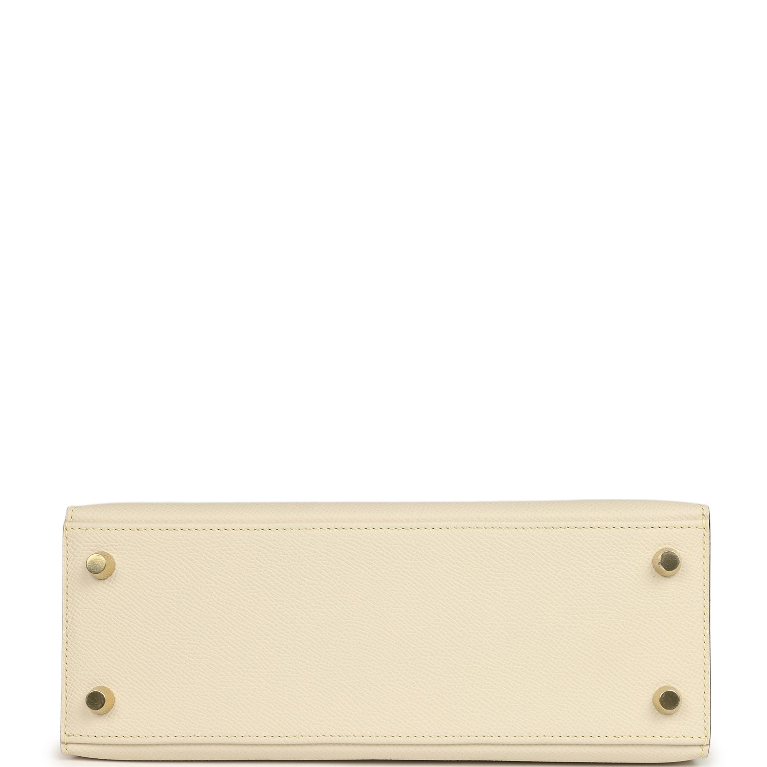 Hermes Special Order (HSS) Kelly Sellier 25 Craie and Jaune Poussin Epsom Gold Hardware