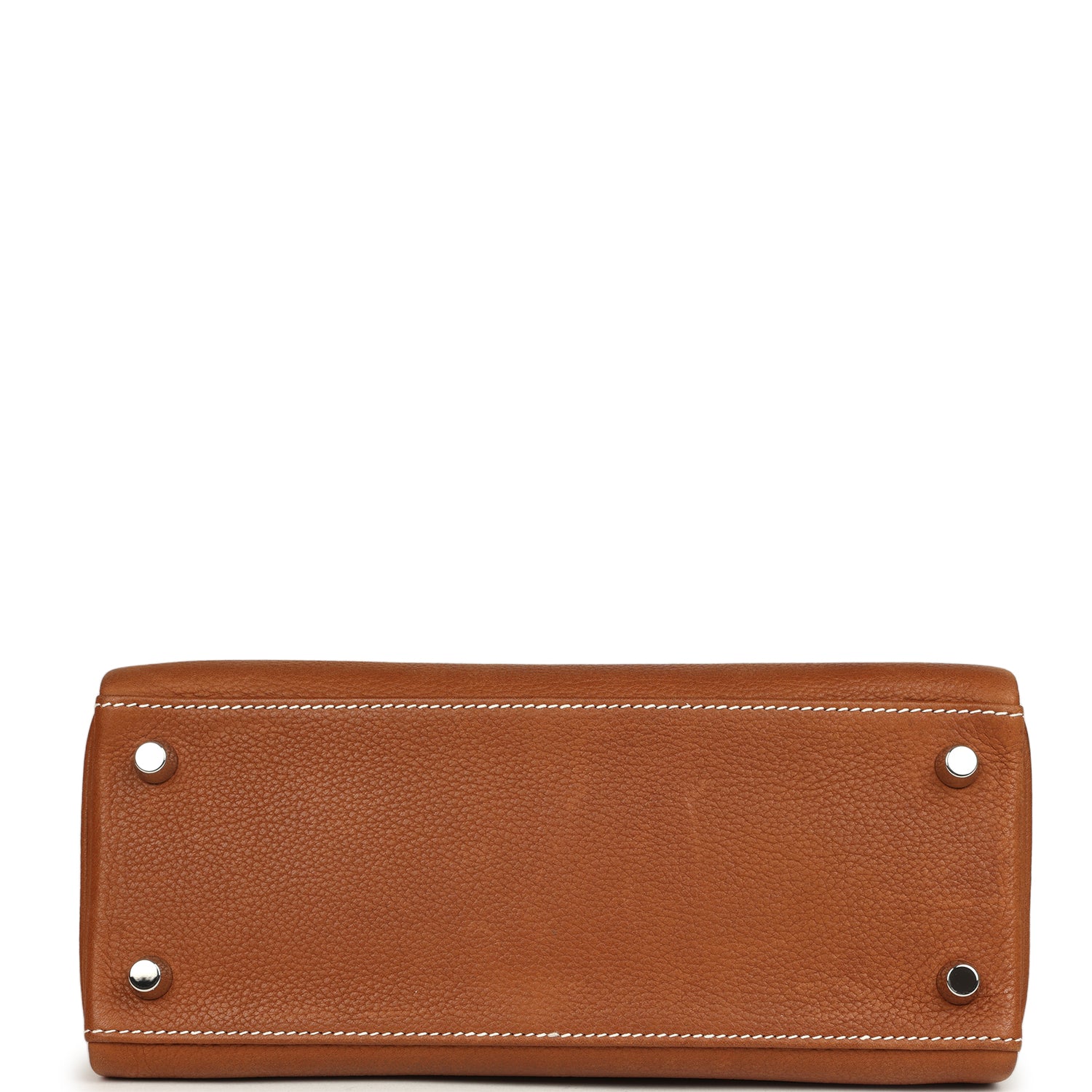 Pre-owned Hermes Kelly Retourne 25 Fauve Barenia Faubourg Palladium Hardware