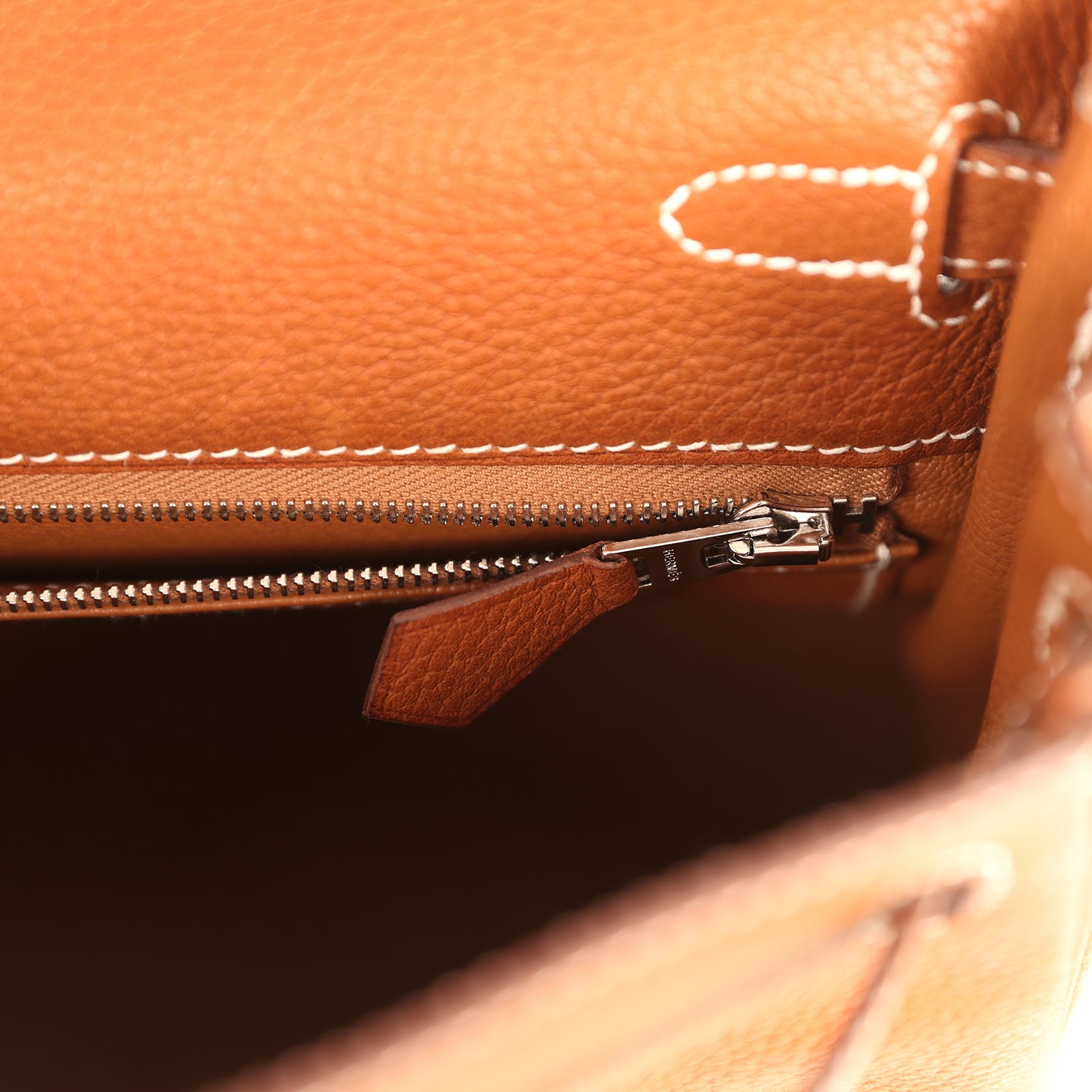 Pre-owned Hermes Kelly Retourne 25 Fauve Barenia Faubourg Palladium Hardware