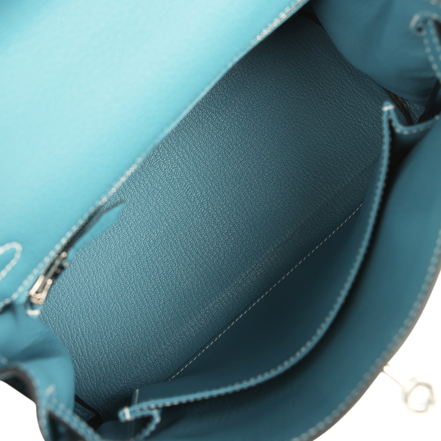 Hermes Kelly Retourne 25 Blue Jean Togo Palladium Hardware
