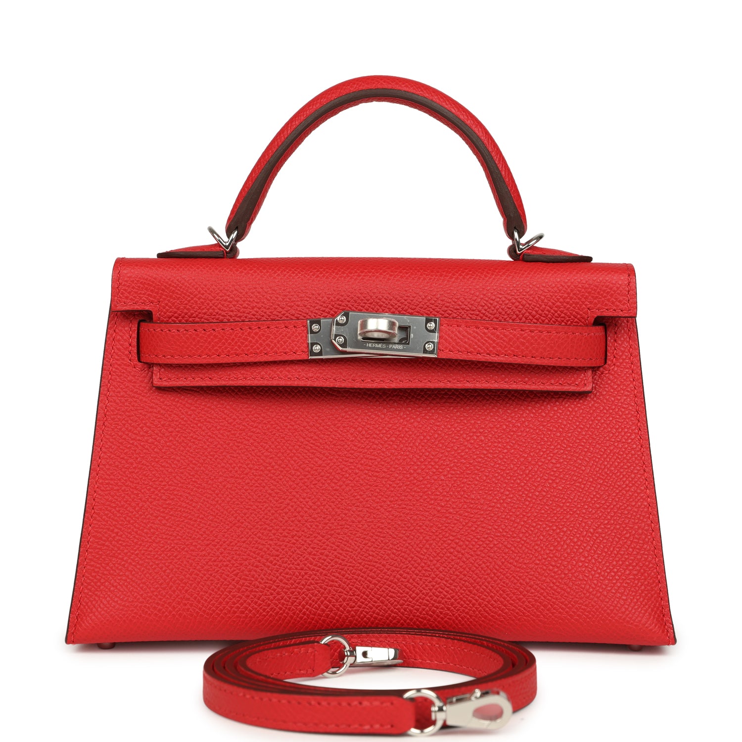 Hermes Kelly Sellier 20 Rouge Radieux Epsom Palladium Hardware