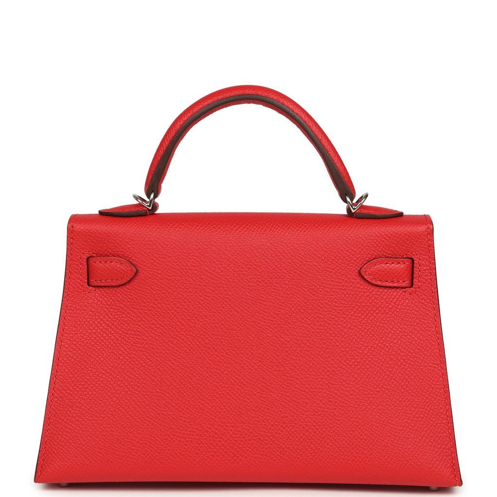 Hermes Kelly Sellier 20 Rouge Radieux Epsom Palladium Hardware