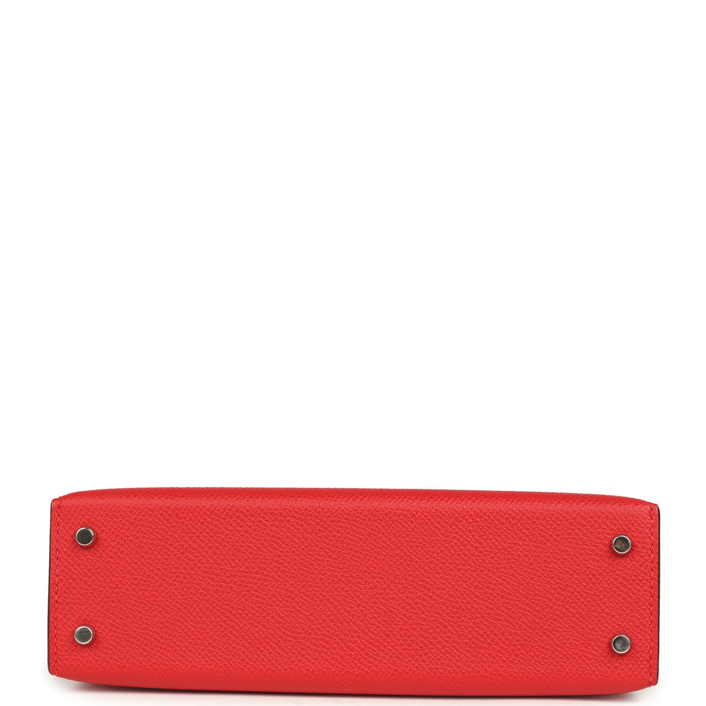 Hermes Kelly Sellier 20 Rouge Radieux Epsom Palladium Hardware