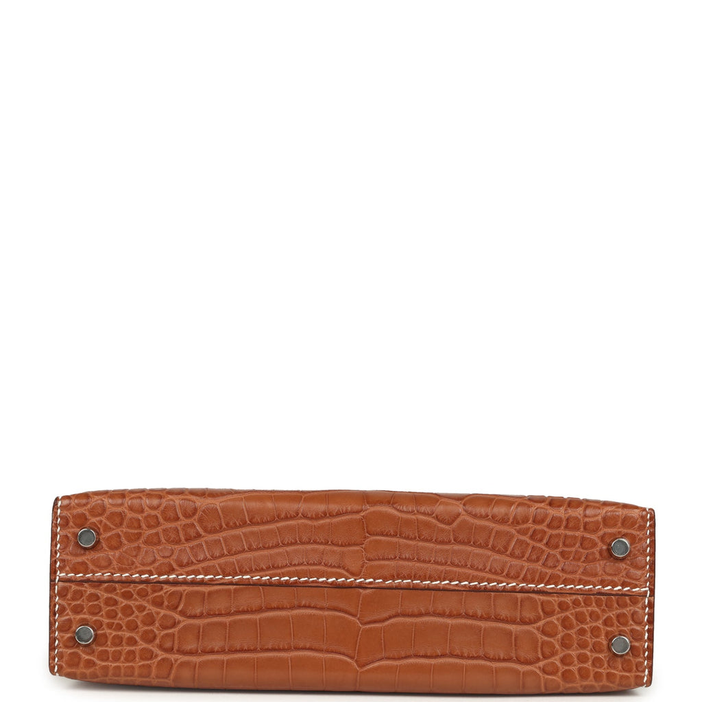 Hermes Special Order (HSS) Kelly Sellier 20 Gold Verso Matte Alligator Palladium Hardware