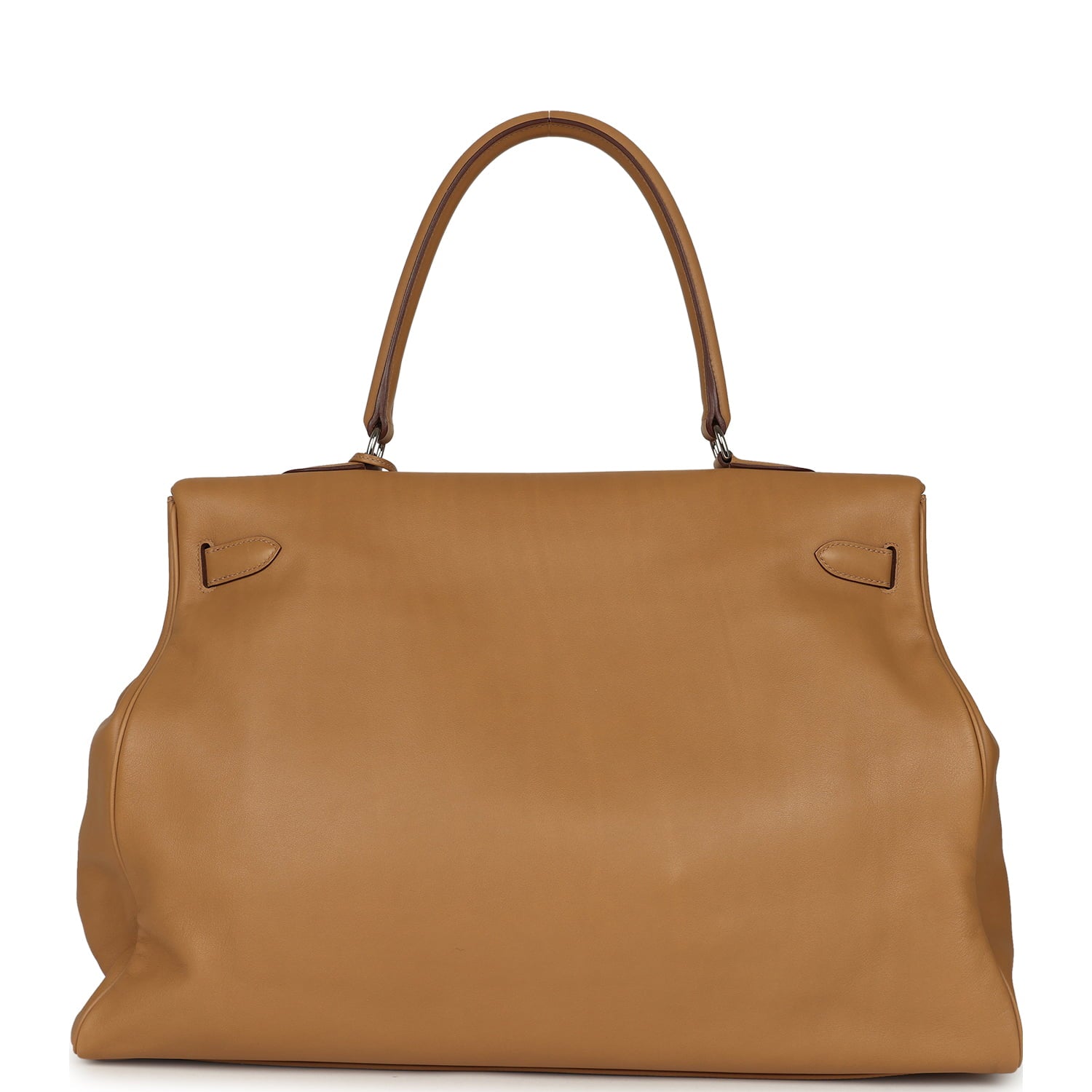 Pre-owned Hermes Kelly Relax 50 Camel Sikkim Palladium Hardware