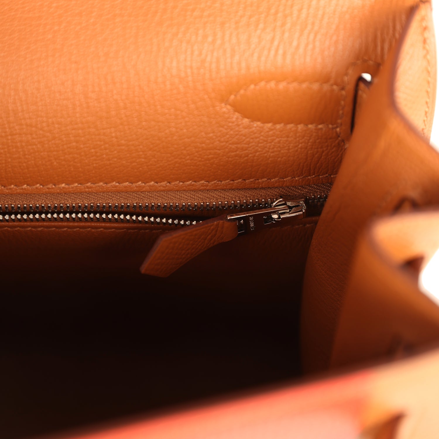 Pre-owned Hermes Kellygraphie Kelly Sellier 28 "Lettre H" Gold Epsom Palladium Hardware