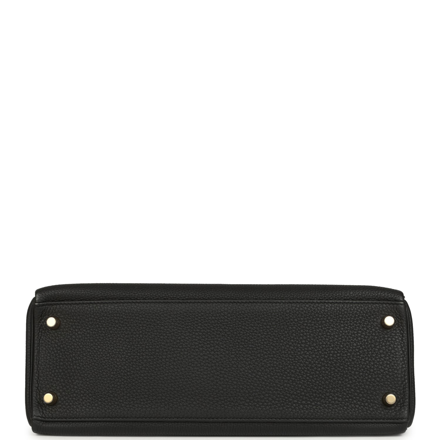 Pre-owned Hermes Kelly Retourne 32 Black Togo Gold Hardware