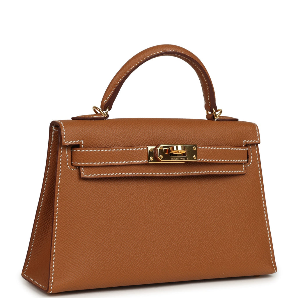 Pre-owned Hermes Kelly Sellier 20 Gold Epsom Gold Hardware