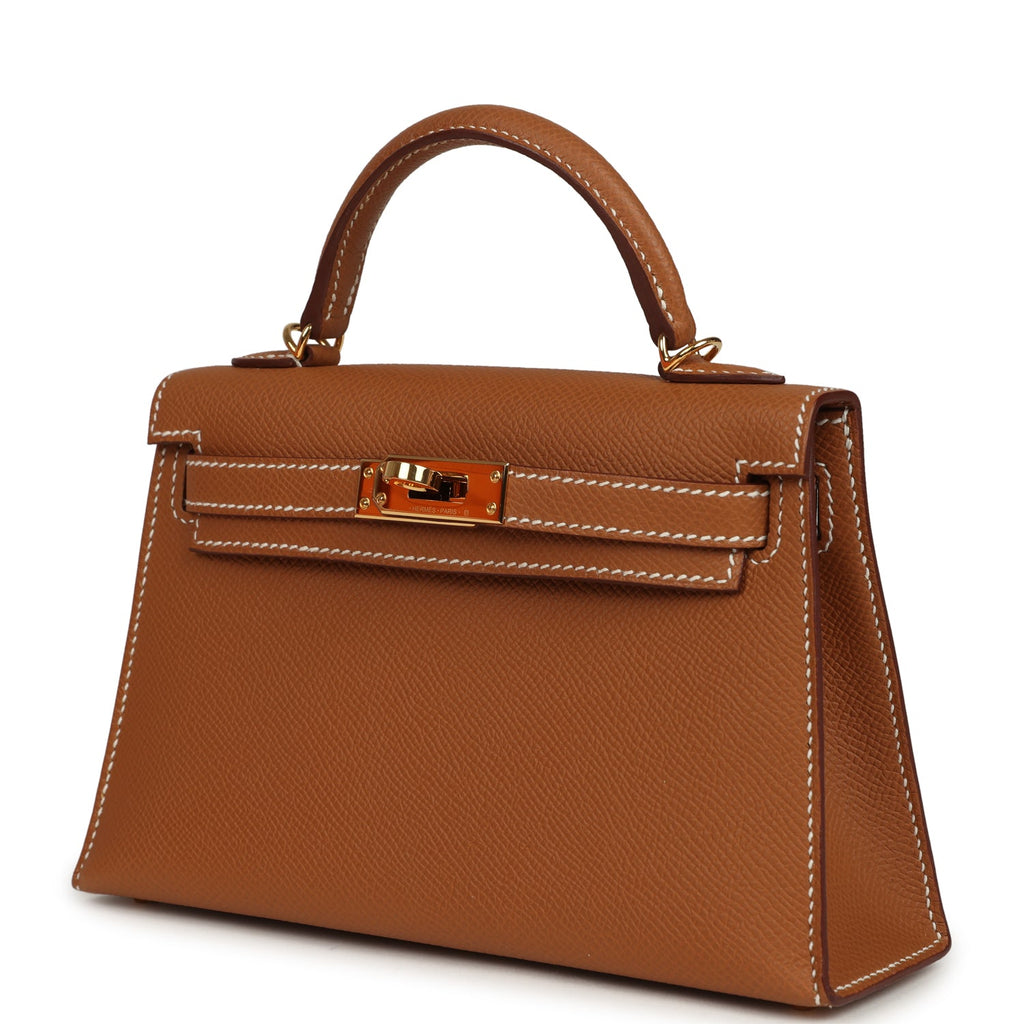 Pre-owned Hermes Kelly Sellier 20 Gold Epsom Gold Hardware