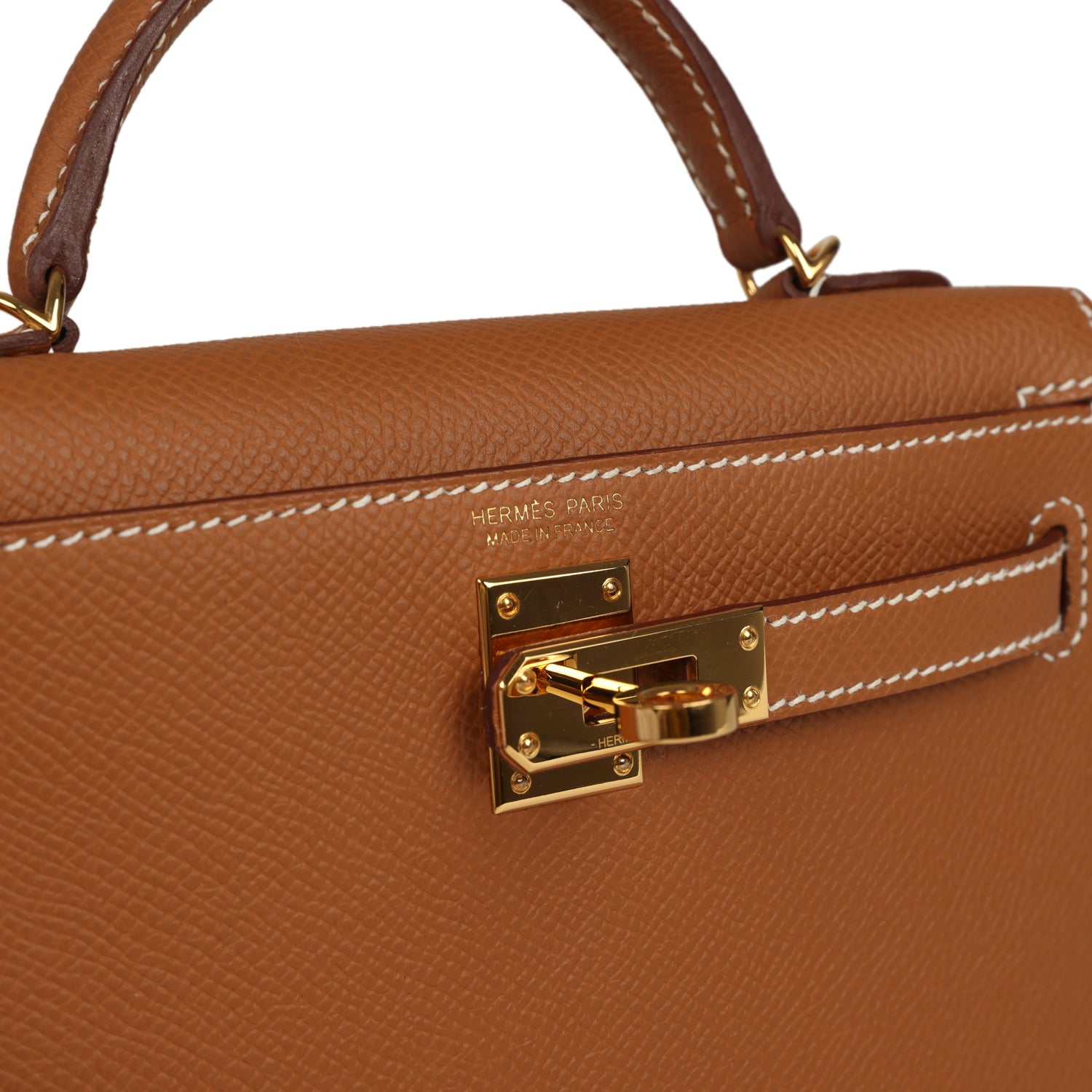 Pre-owned Hermes Kelly Sellier 20 Gold Epsom Gold Hardware