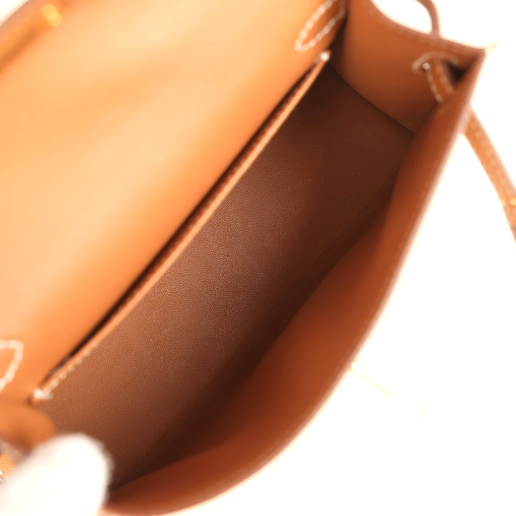 Pre-owned Hermes Kelly Sellier 20 Gold Epsom Gold Hardware