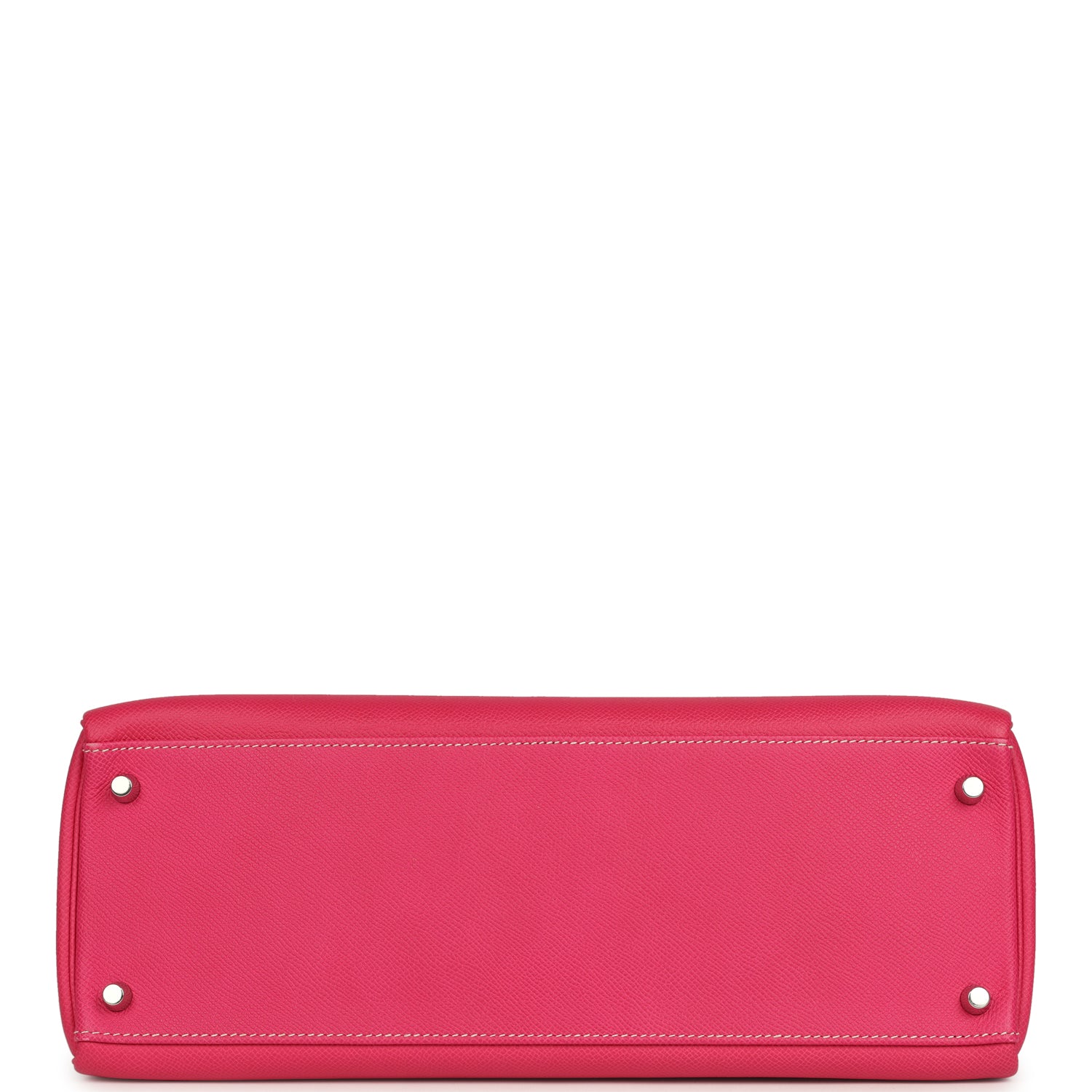 Pre-owned Hermes Candy Kelly Retourne 35 Rose Tyrien Epsom Palladium Hardware
