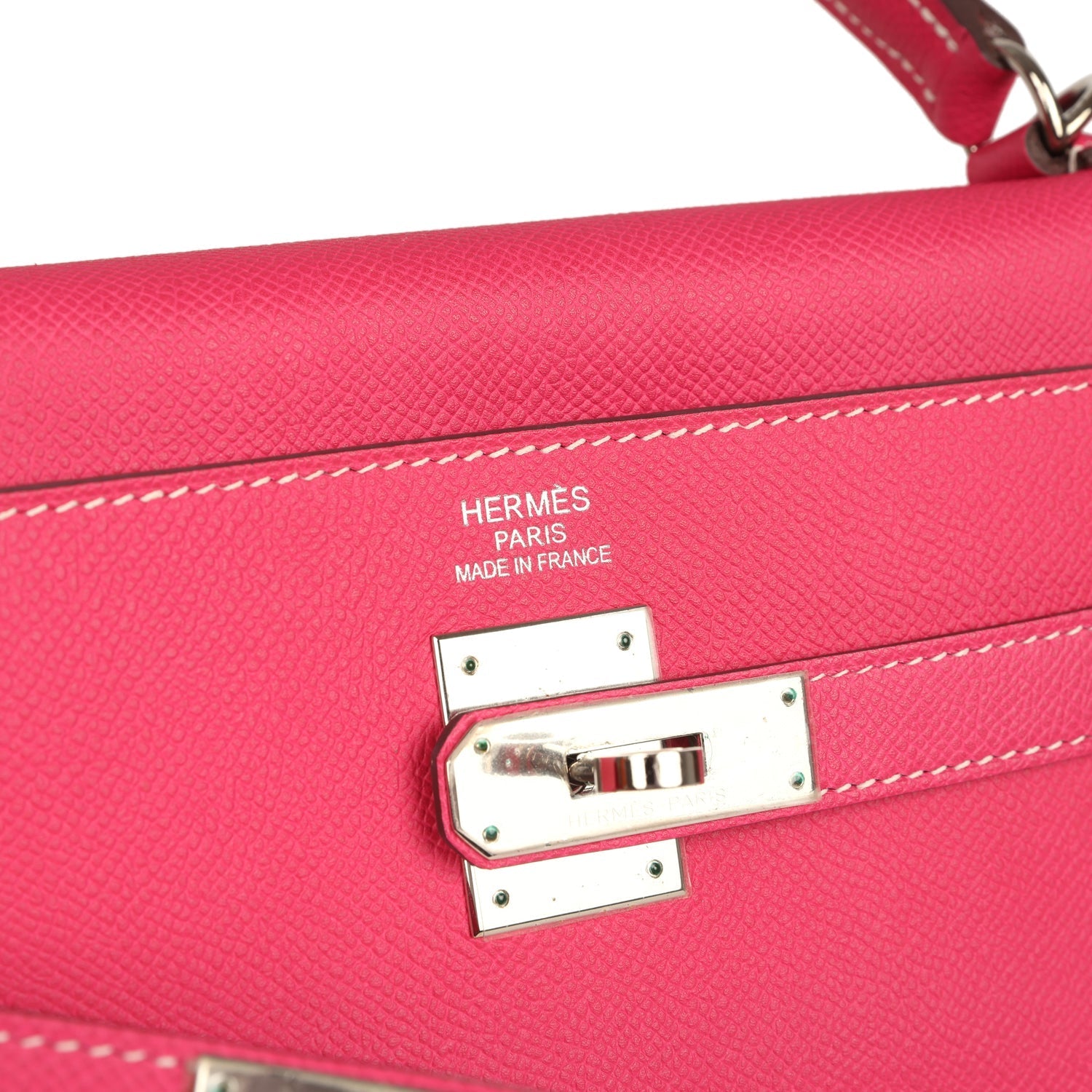 Pre-owned Hermes Candy Kelly Retourne 35 Rose Tyrien Epsom Palladium Hardware