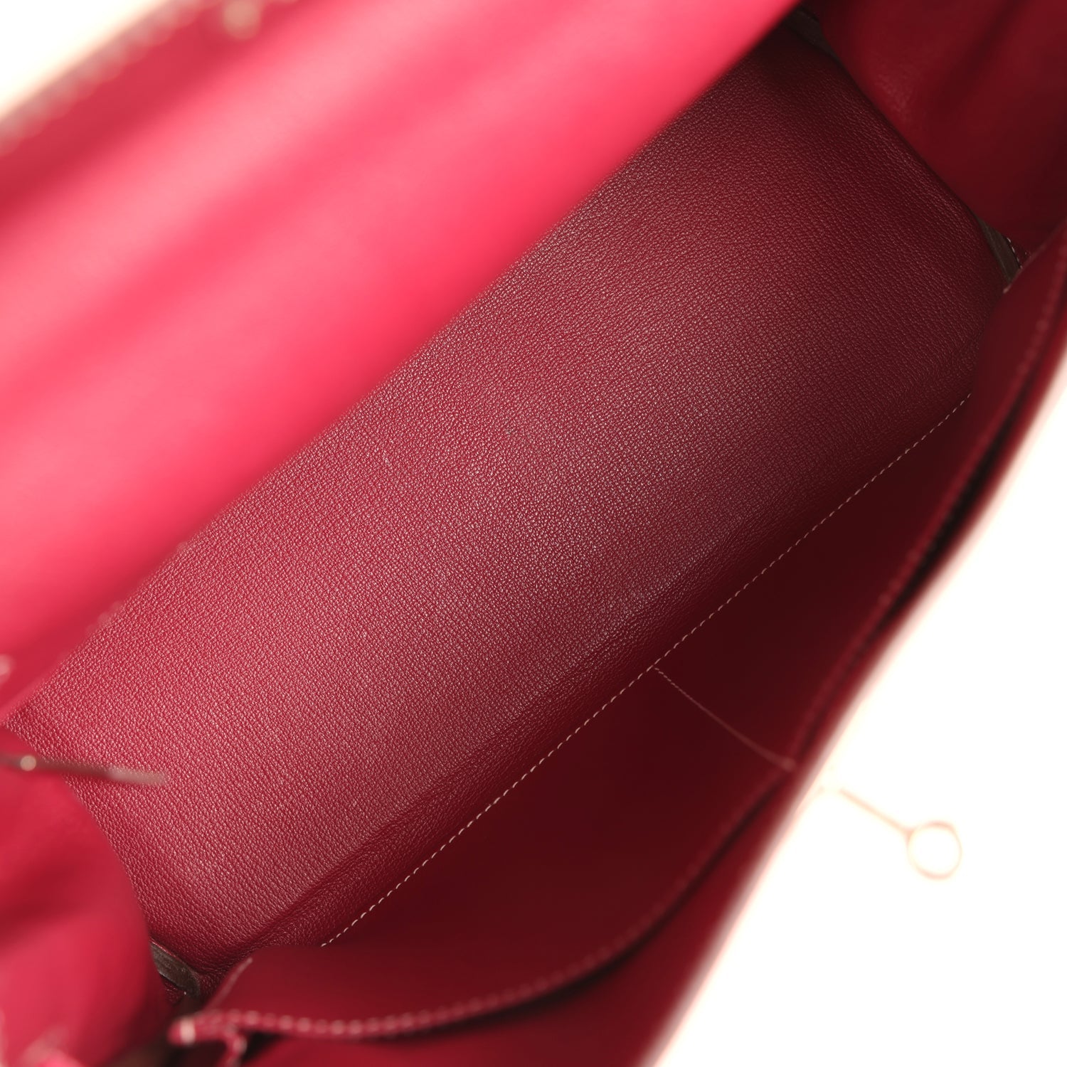 Pre-owned Hermes Candy Kelly Retourne 35 Rose Tyrien Epsom Palladium Hardware