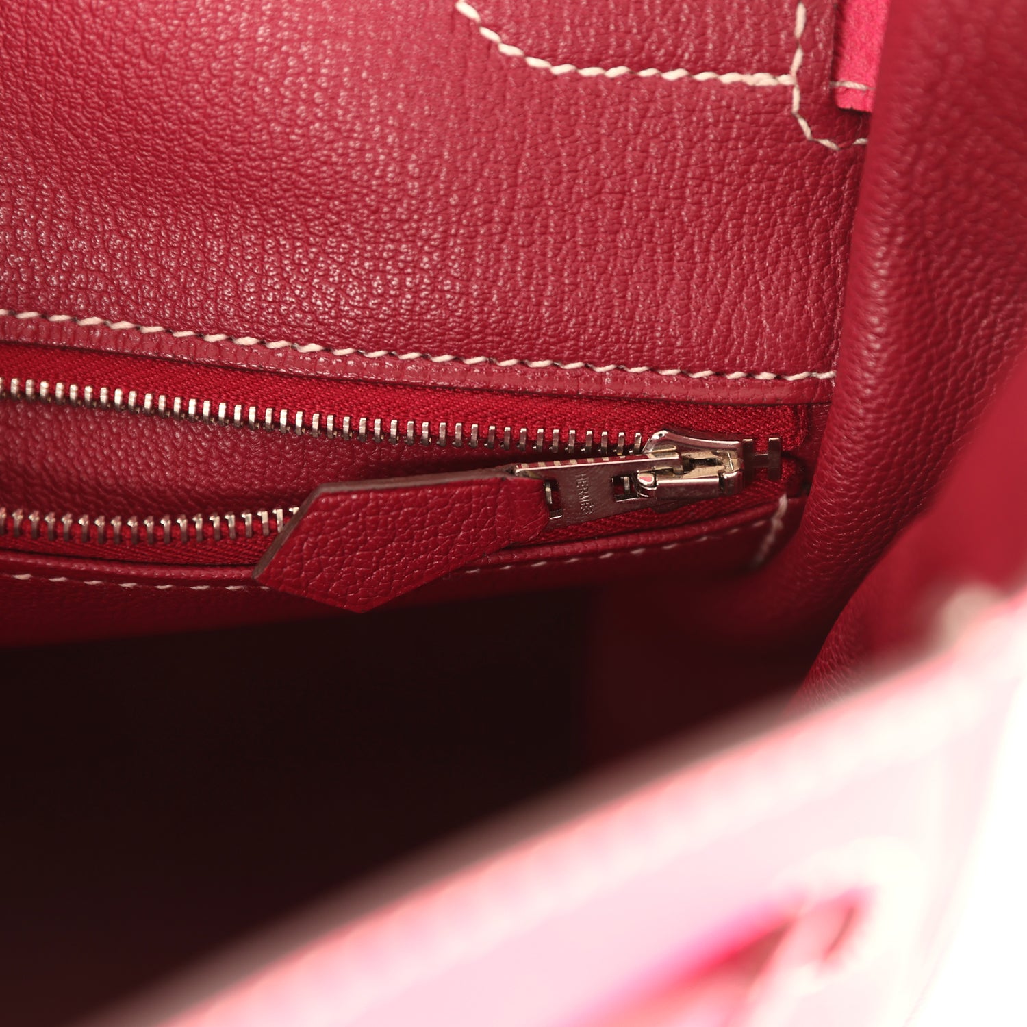 Pre-owned Hermes Candy Kelly Retourne 35 Rose Tyrien Epsom Palladium Hardware