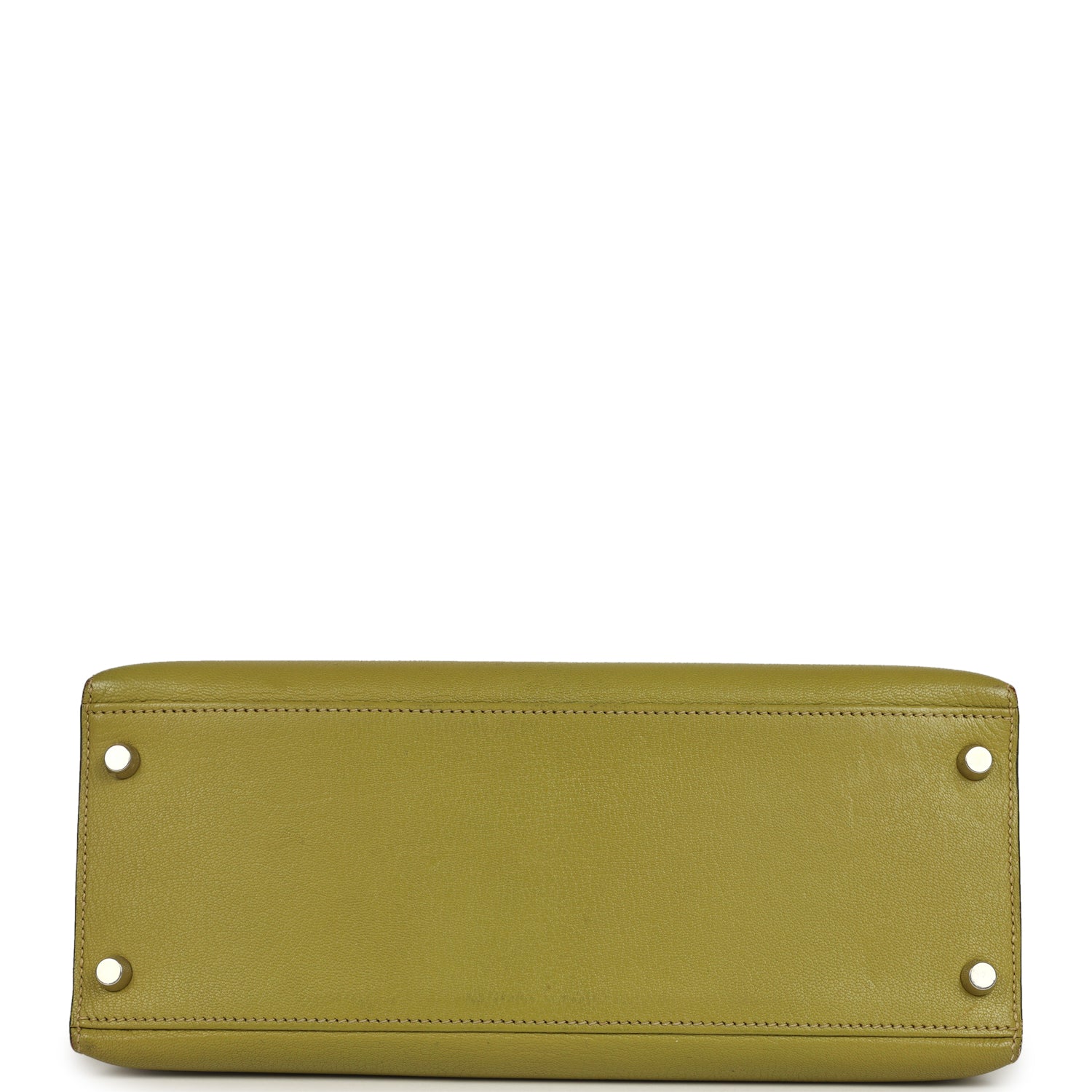 Vintage Hermes Kelly Sellier 28 Vert Chartreuse Chevre Mysore Palladium Hardware