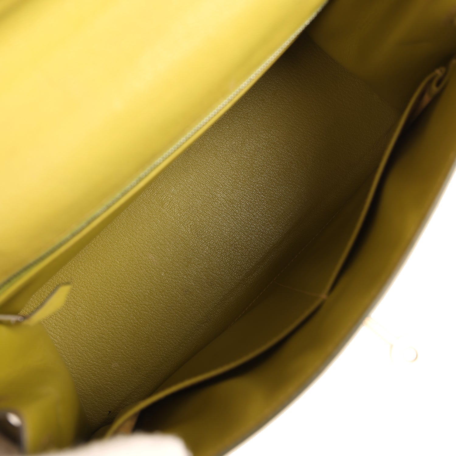 Vintage Hermes Kelly Sellier 28 Vert Chartreuse Chevre Mysore Palladium Hardware