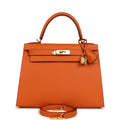 Hermes Kelly Sellier 28 Orange Epsom Gold Hardware