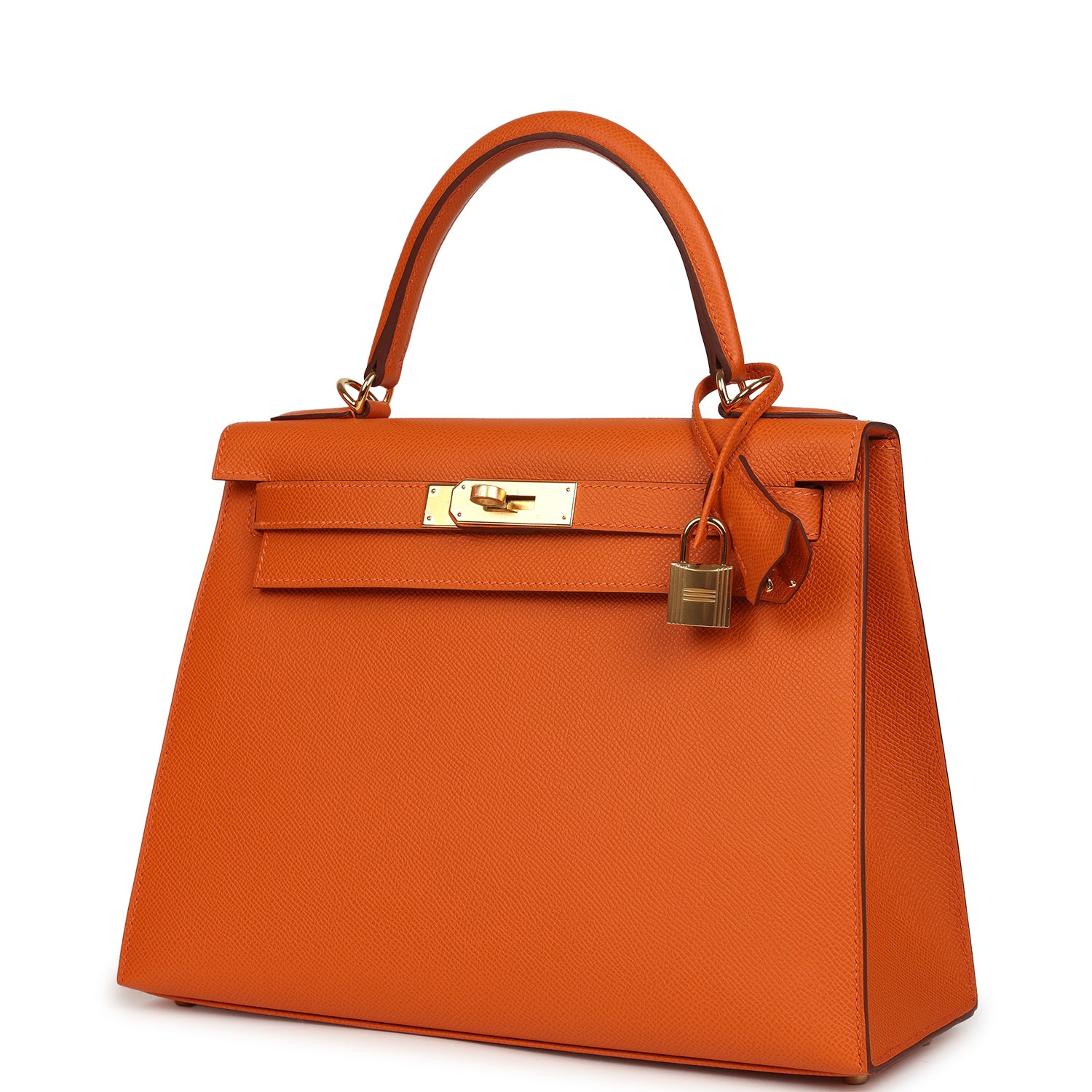 Hermes Kelly Sellier 28 Orange Epsom Gold Hardware