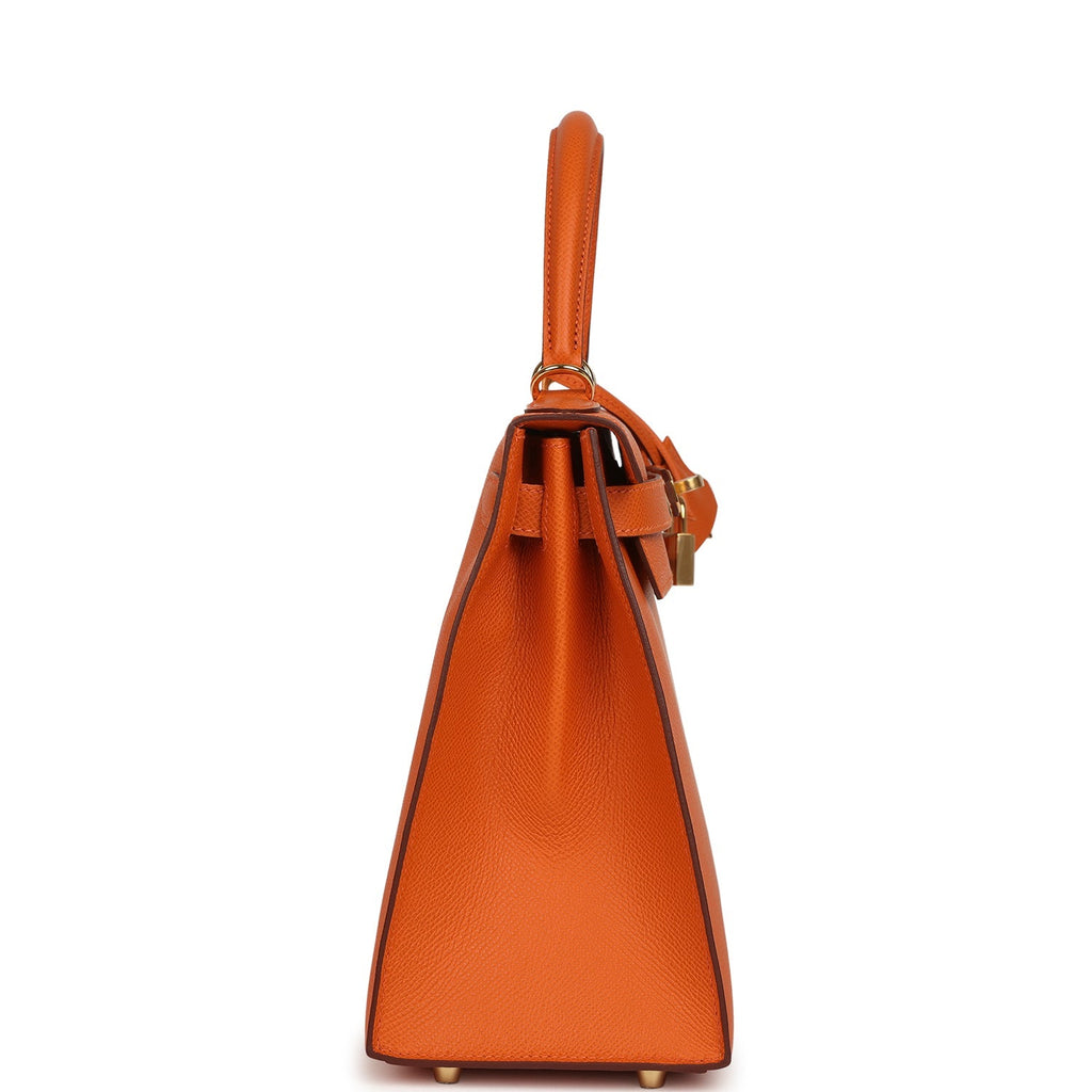 Hermes Kelly Sellier 28 Orange Epsom Gold Hardware