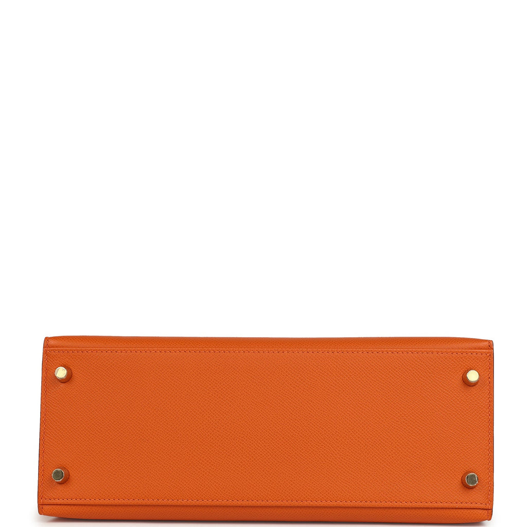 Hermes Kelly Sellier 28 Orange Epsom Gold Hardware