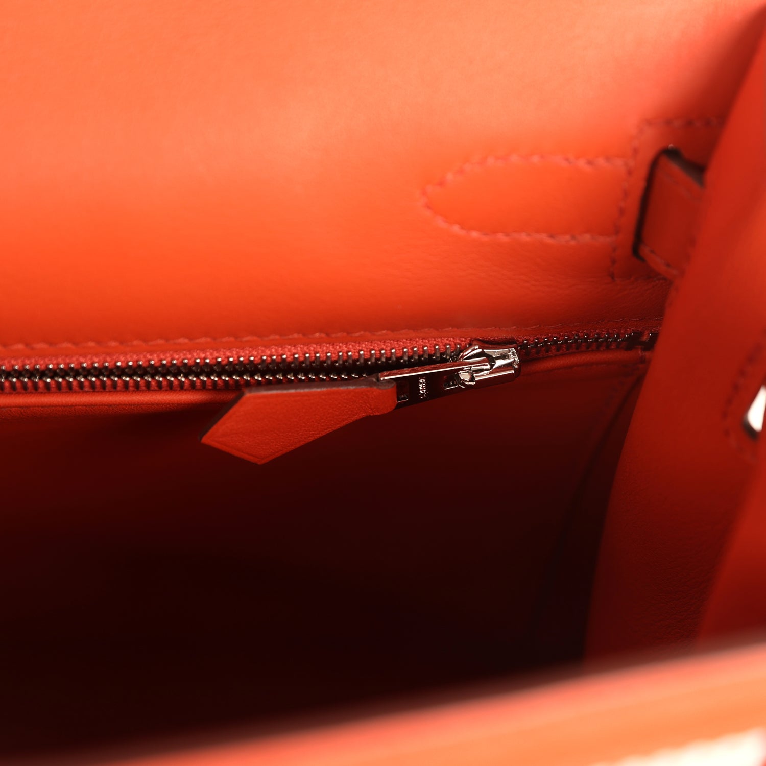 Pre-owned Hermes Quadrille Kelly Sellier 28 Brique Toile and Terre Battue Swift Palladium Hardware