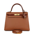 Hermes Kelly Sellier 28 Gold Madame and Miel Shiny Niloticus Crocodile Touch Gold Hardware