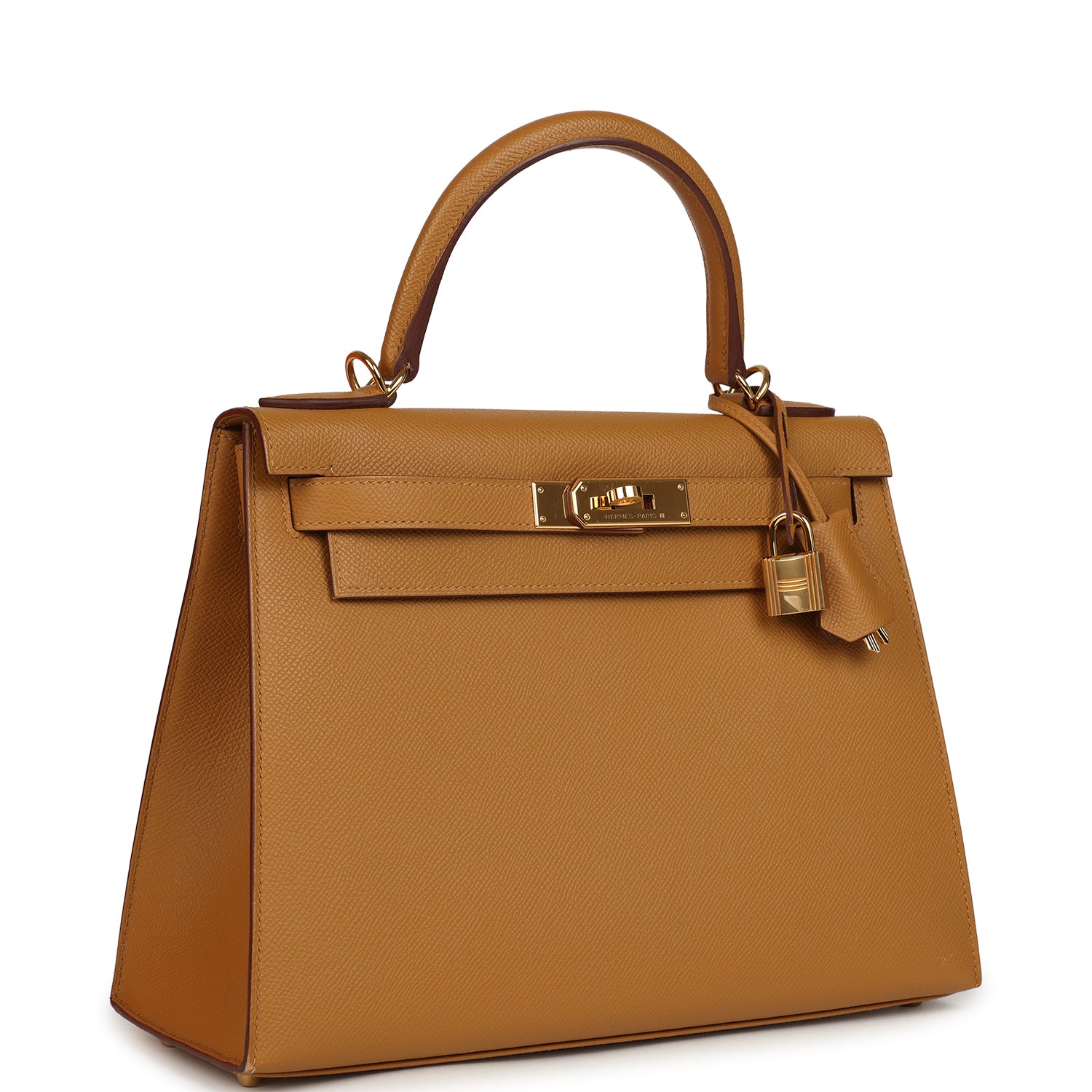 Pre-owned Hermes Kelly Sellier 28 Sesame Epsom Gold Hardware
