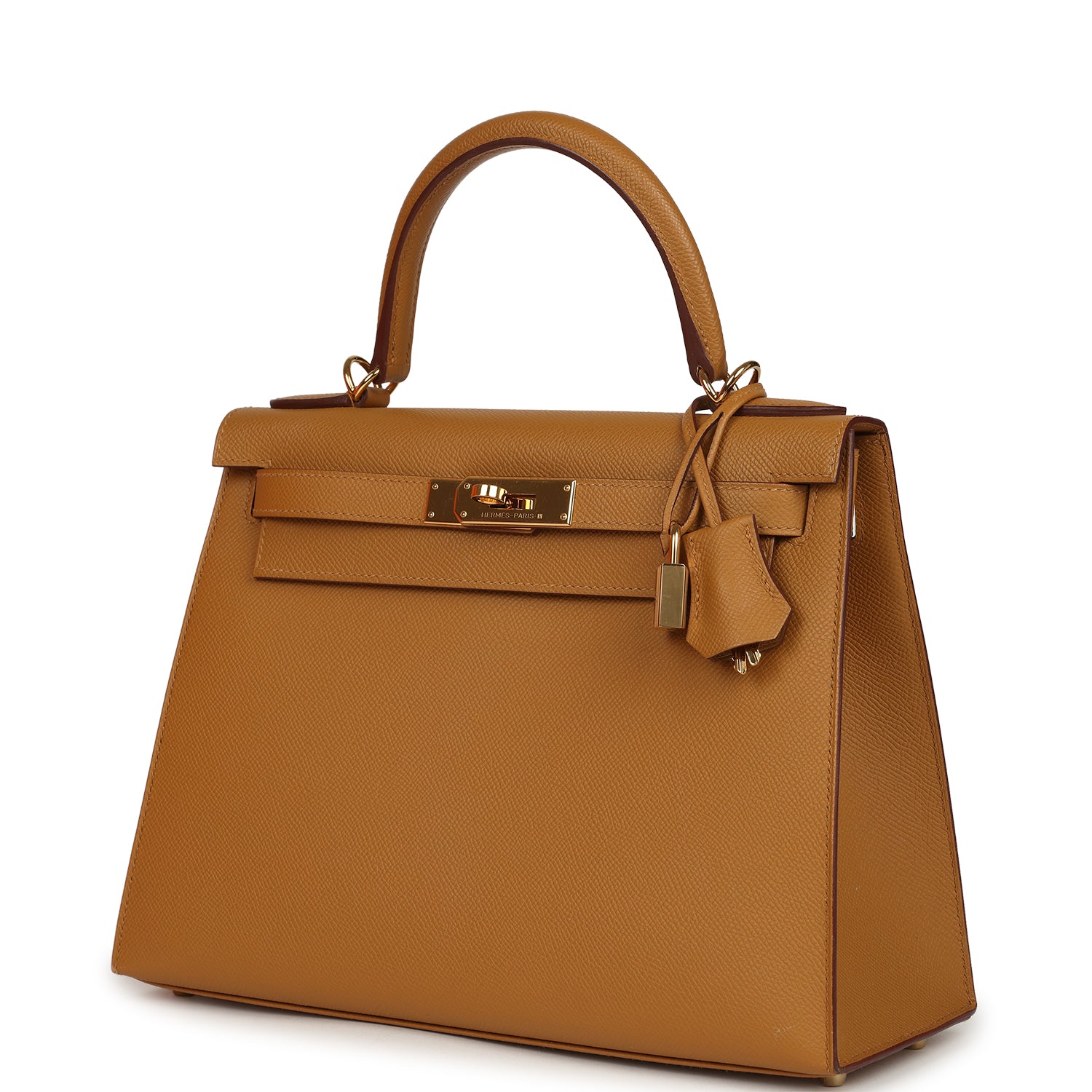 Pre-owned Hermes Kelly Sellier 28 Sesame Epsom Gold Hardware