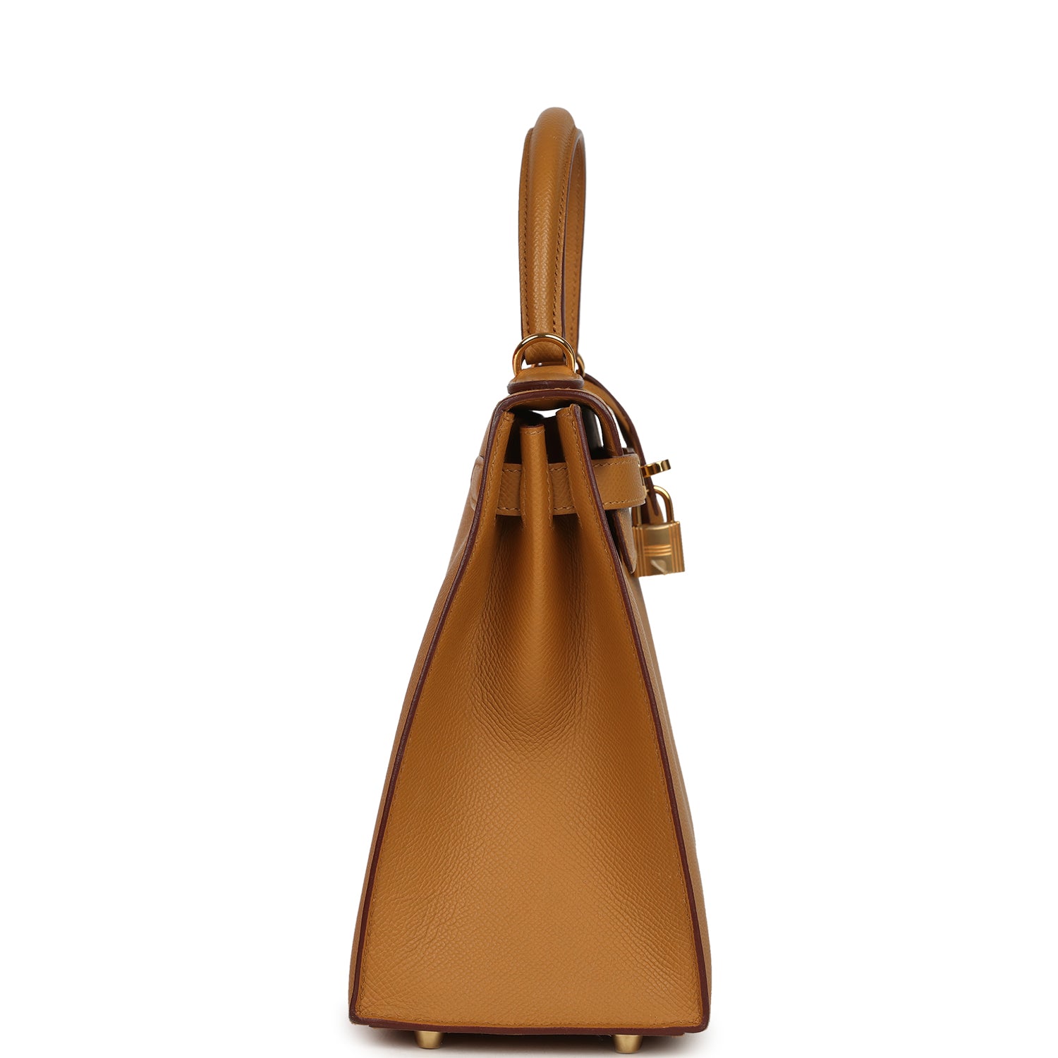 Pre-owned Hermes Kelly Sellier 28 Sesame Epsom Gold Hardware