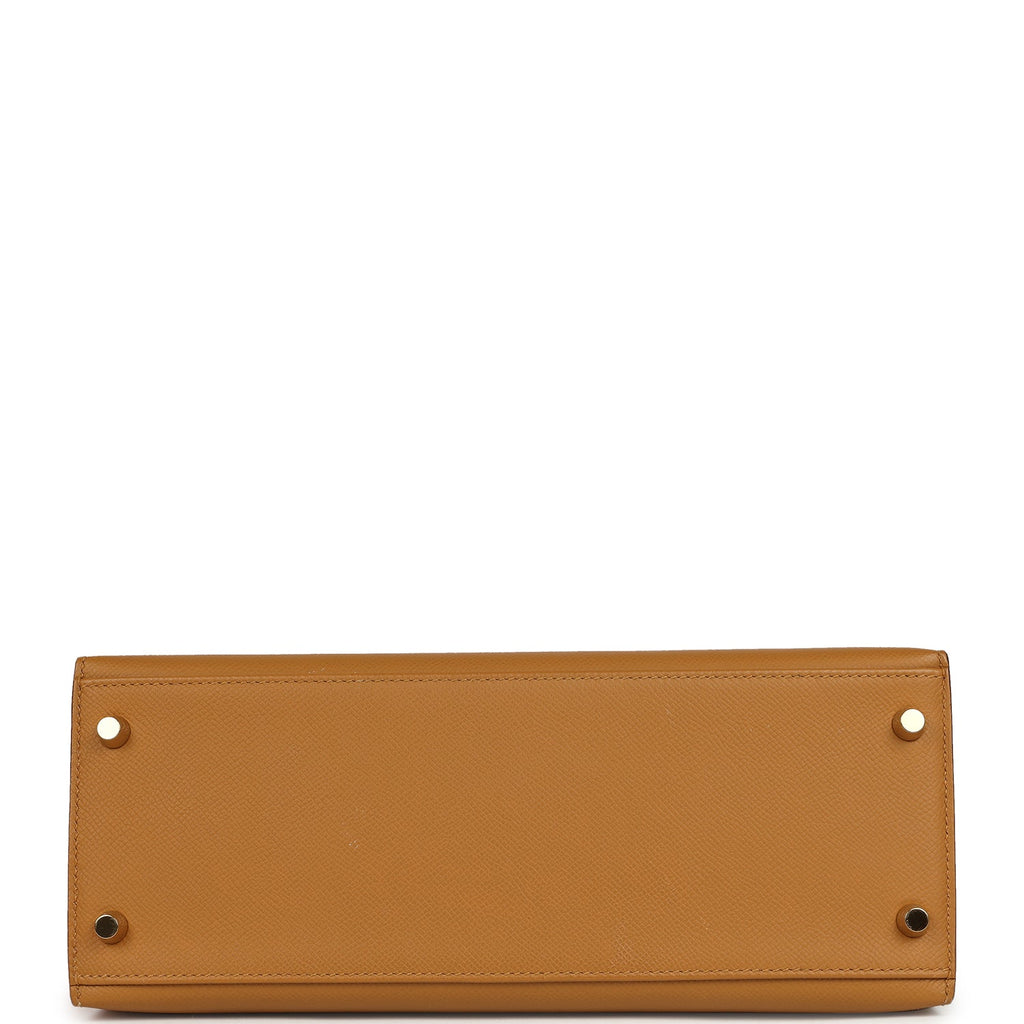 Pre-owned Hermes Kelly Sellier 28 Sesame Epsom Gold Hardware