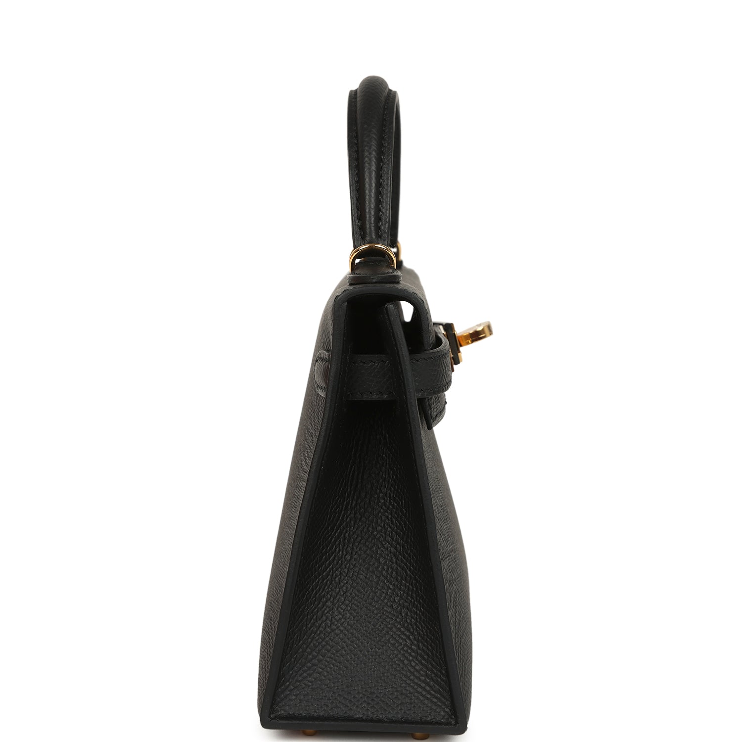 Hermes Kelly Sellier 20 Black Epsom Gold Hardware
