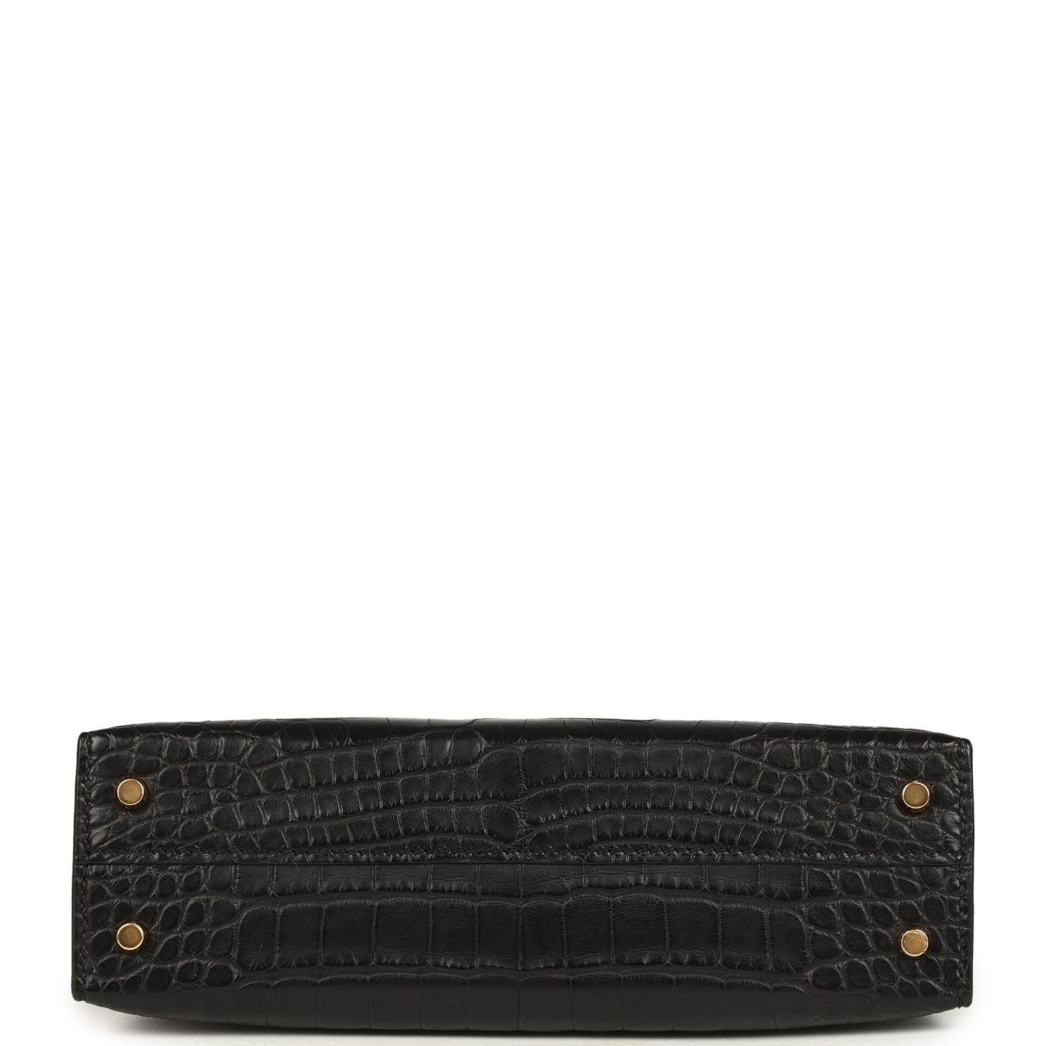 Hermes Kelly Sellier 20 Black Matte Alligator Gold Hardware