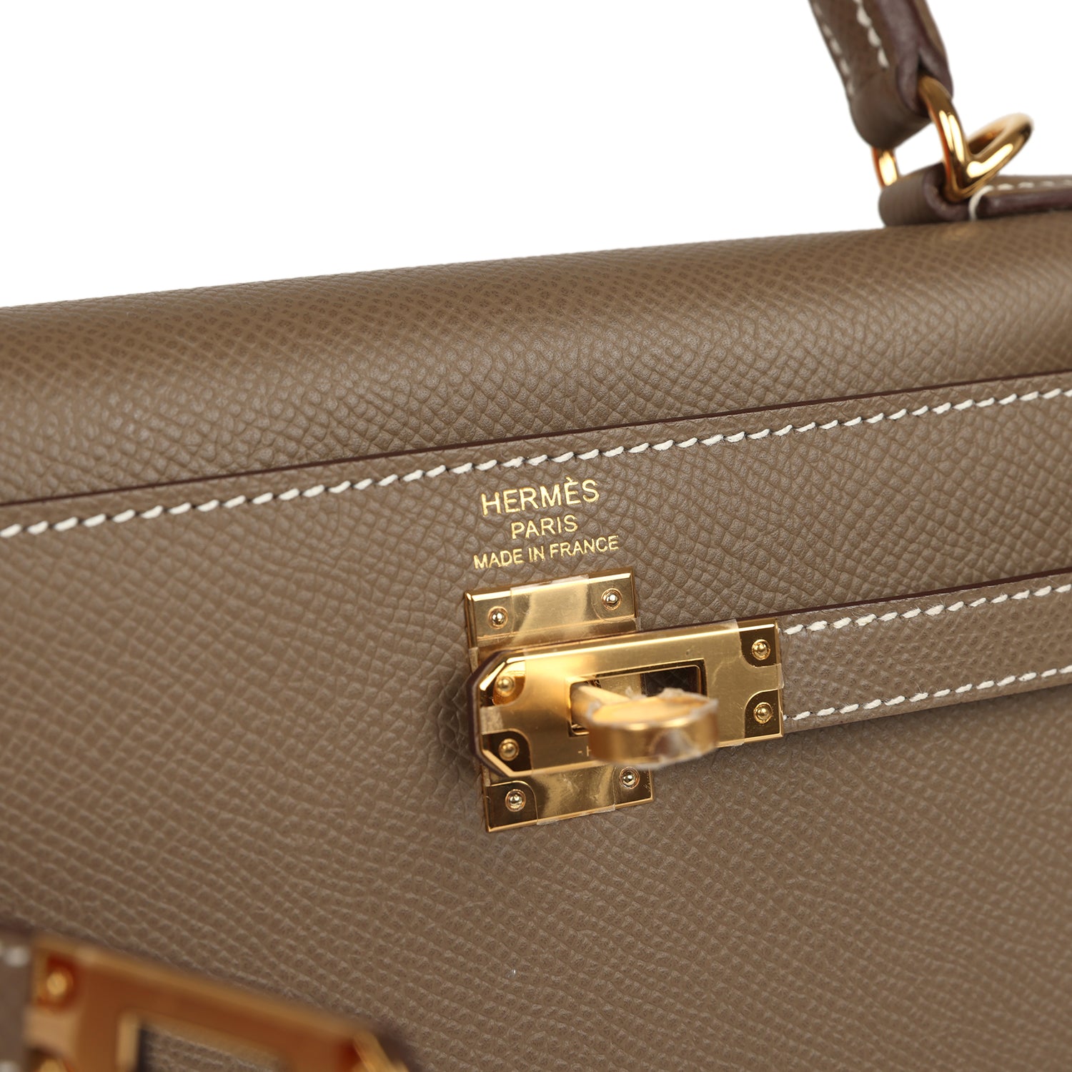 Hermes Kelly Sellier 25 Etoupe Epsom Gold Hardware