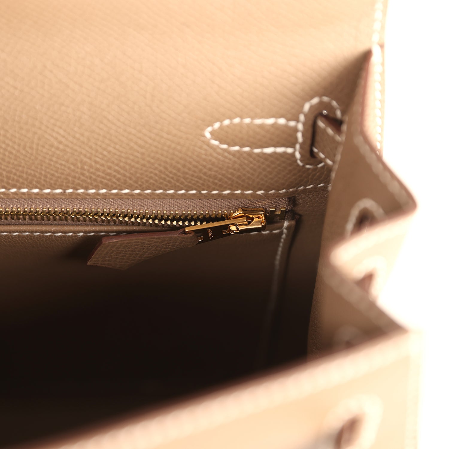 Hermes Kelly Sellier 25 Etoupe Epsom Gold Hardware