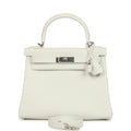 Hermes Kelly Retourne 28 New White Evercolor Palladium Hardware