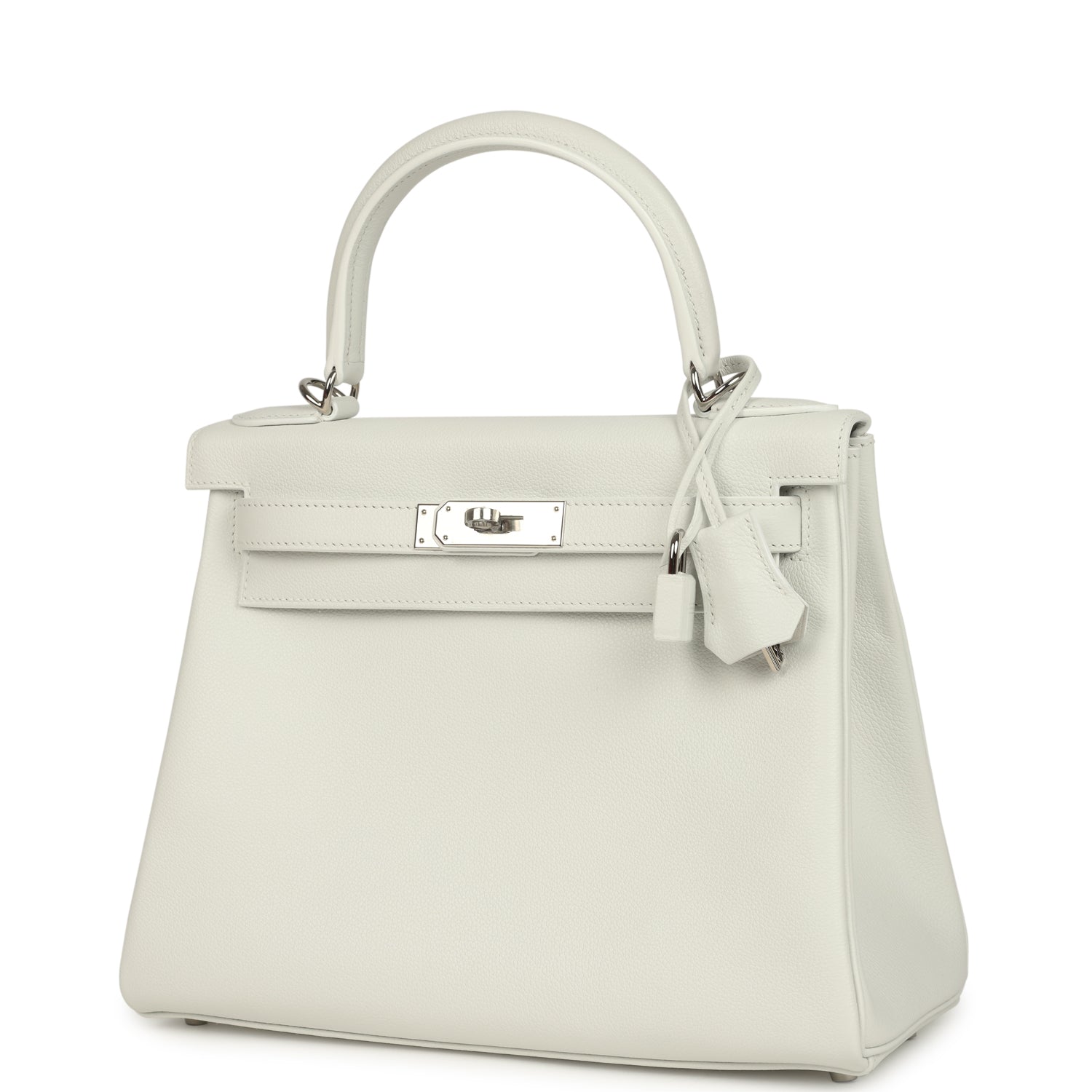 Hermes Kelly Retourne 28 New White Evercolor Palladium Hardware