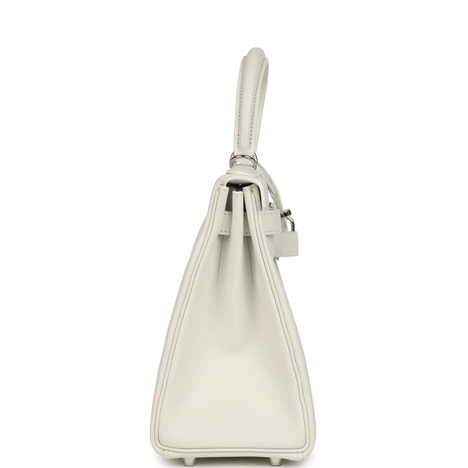 Hermes Kelly Retourne 28 New White Evercolor Palladium Hardware
