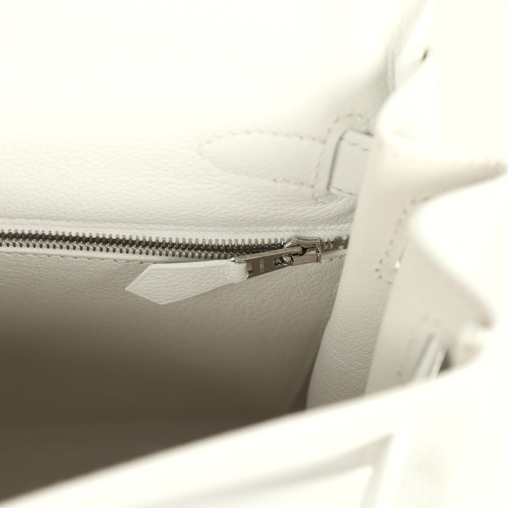 Hermes Kelly Retourne 28 New White Evercolor Palladium Hardware