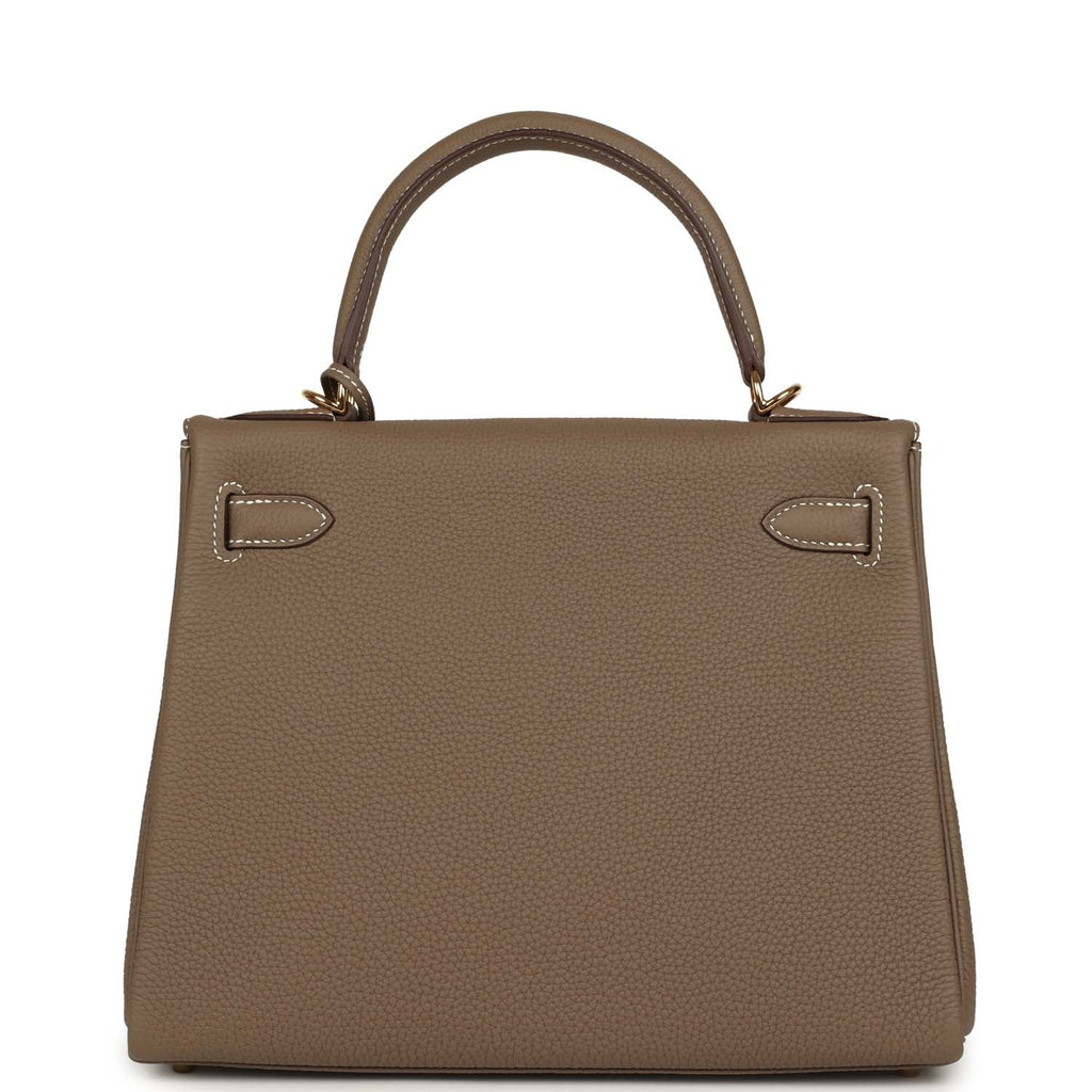 Hold Hermes Kelly Retourne 28 Etoupe Togo Gold Hardware