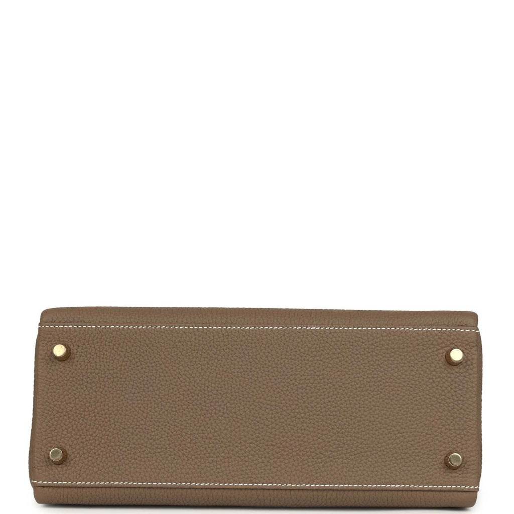 Hold Hermes Kelly Retourne 28 Etoupe Togo Gold Hardware