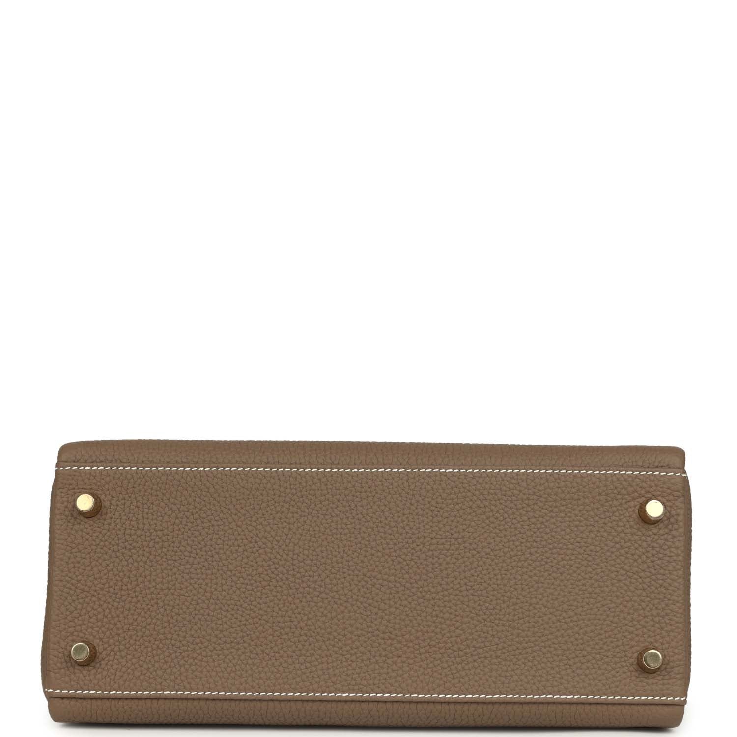 Hold Hermes Kelly Retourne 28 Etoupe Togo Gold Hardware