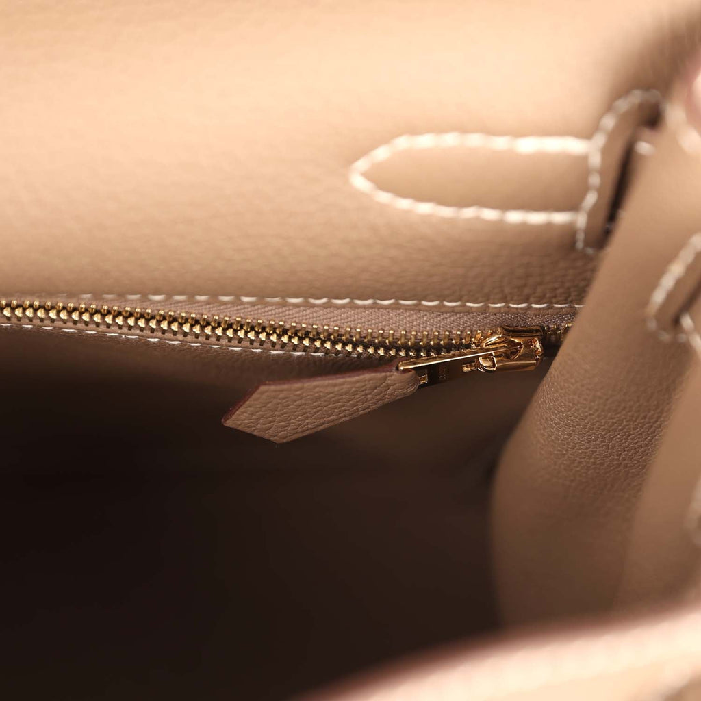 Hold Hermes Kelly Retourne 28 Etoupe Togo Gold Hardware