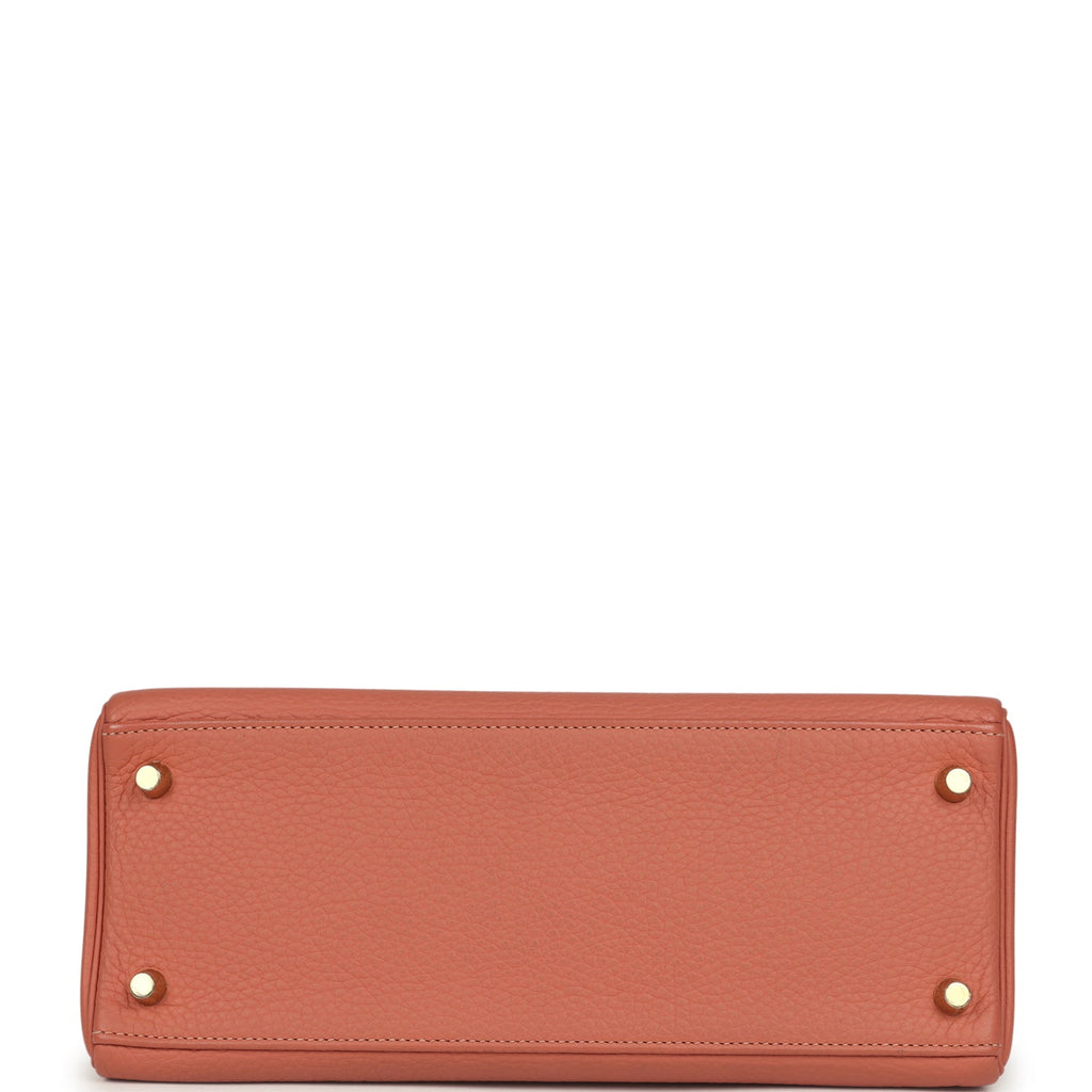 Pre-owned Hermes Kelly Retourne 28 Rosy Togo Gold Hardware