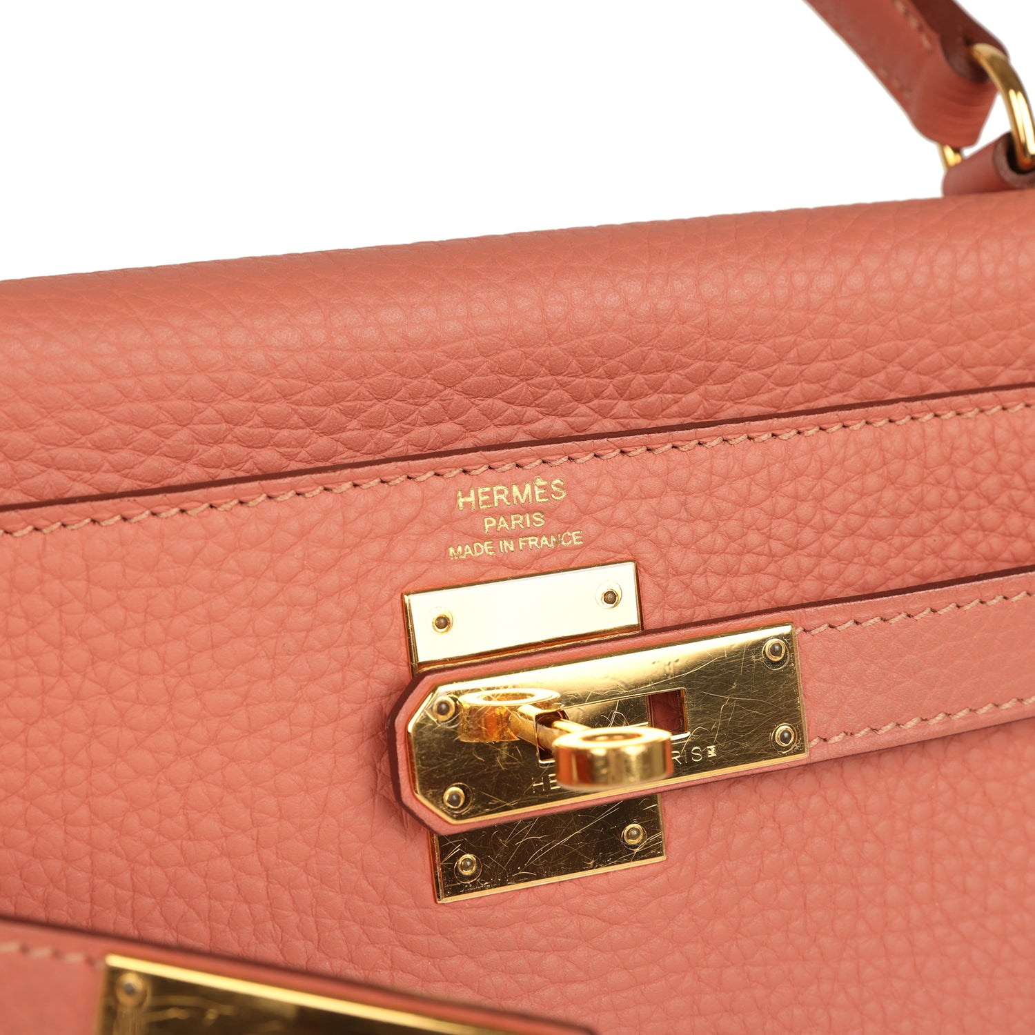 Pre-owned Hermes Kelly Retourne 28 Rosy Togo Gold Hardware