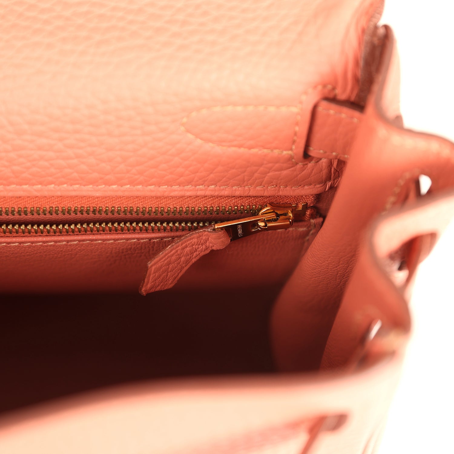 Pre-owned Hermes Kelly Retourne 28 Rosy Togo Gold Hardware