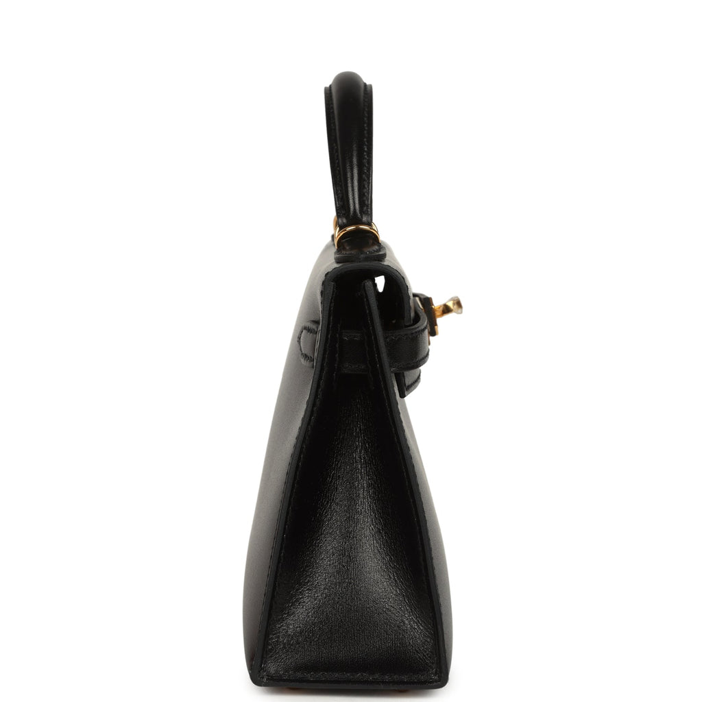 Hermes Kelly Sellier 20 Black Box Gold Hardware